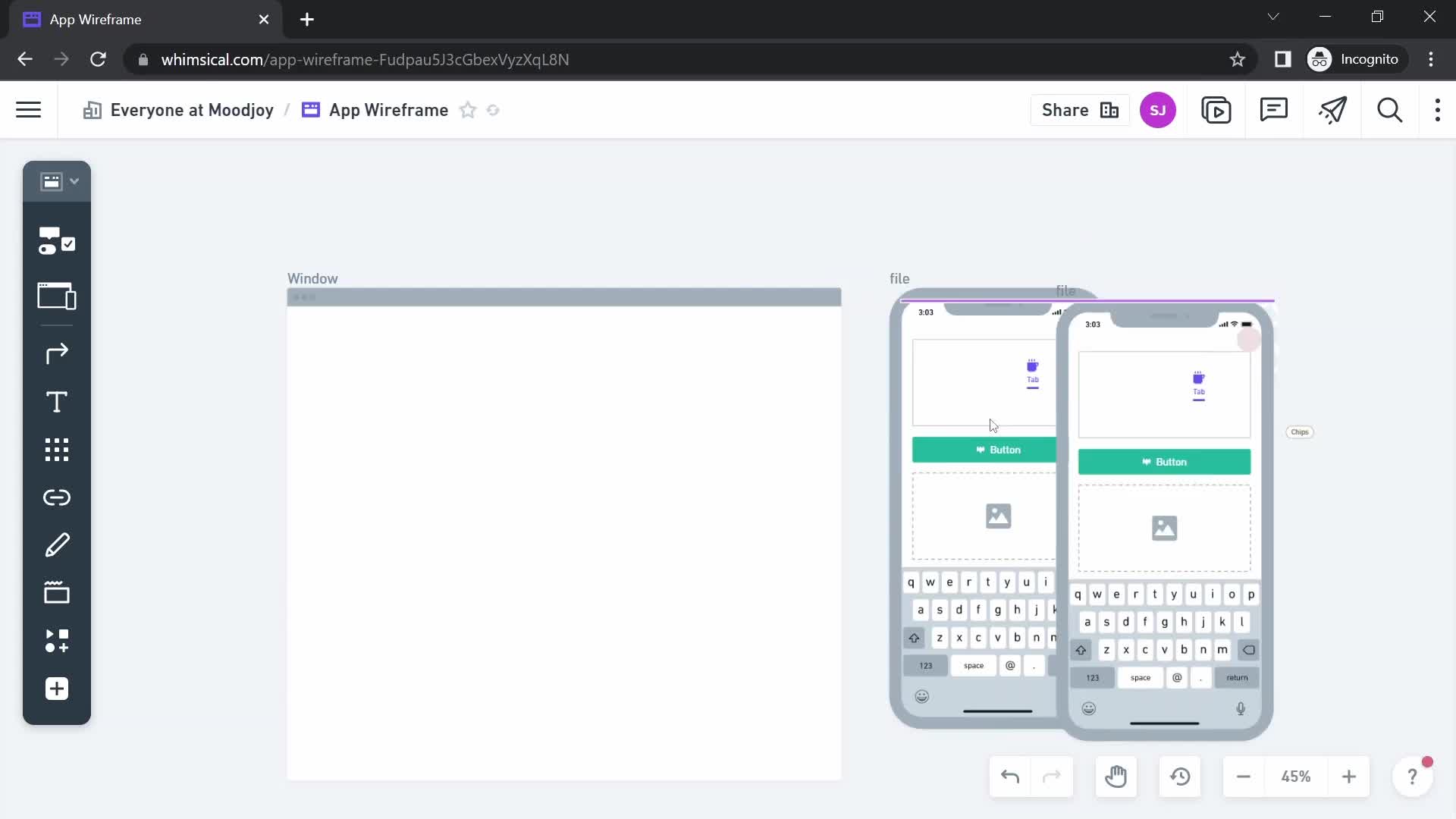 Creating a wireframe screenshot