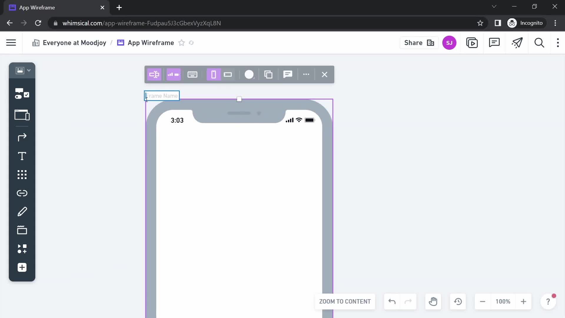 Creating a wireframe screenshot