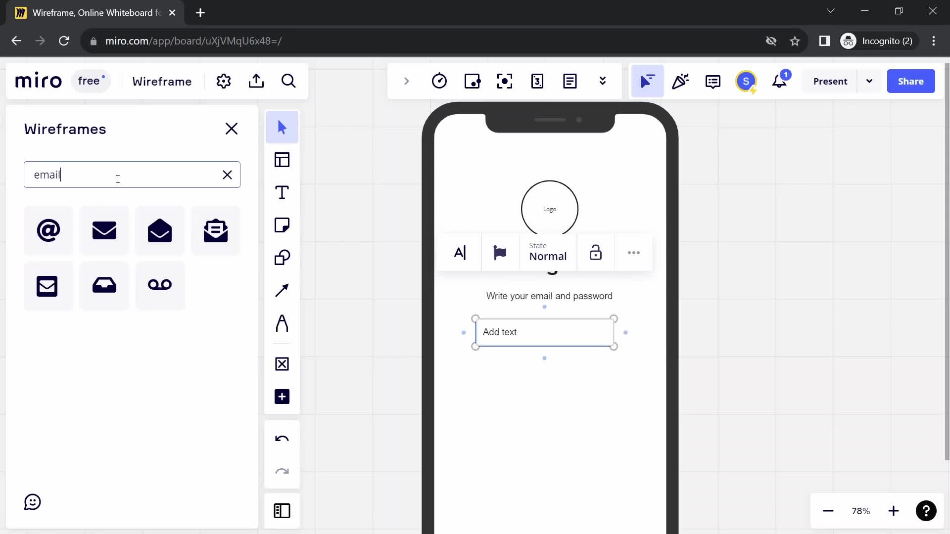 Creating a wireframe screenshot