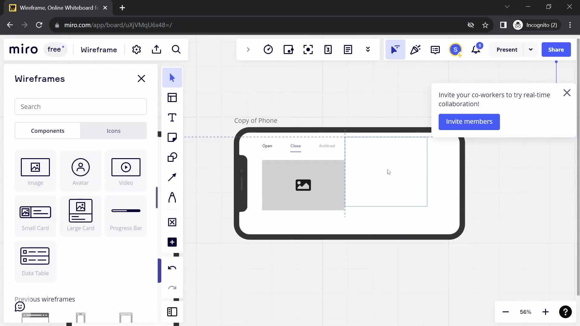 Creating a wireframe screenshot