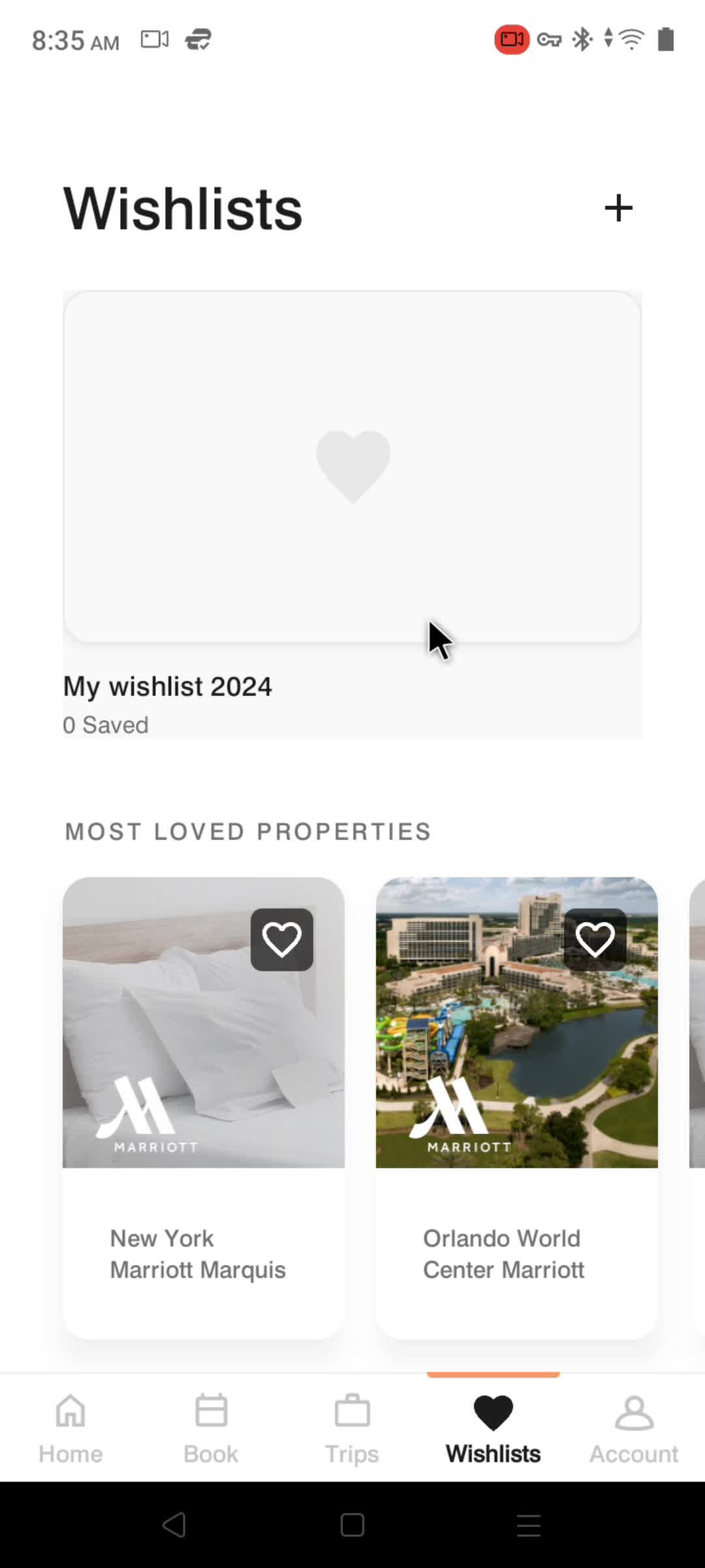 Creating a wishlist screenshot