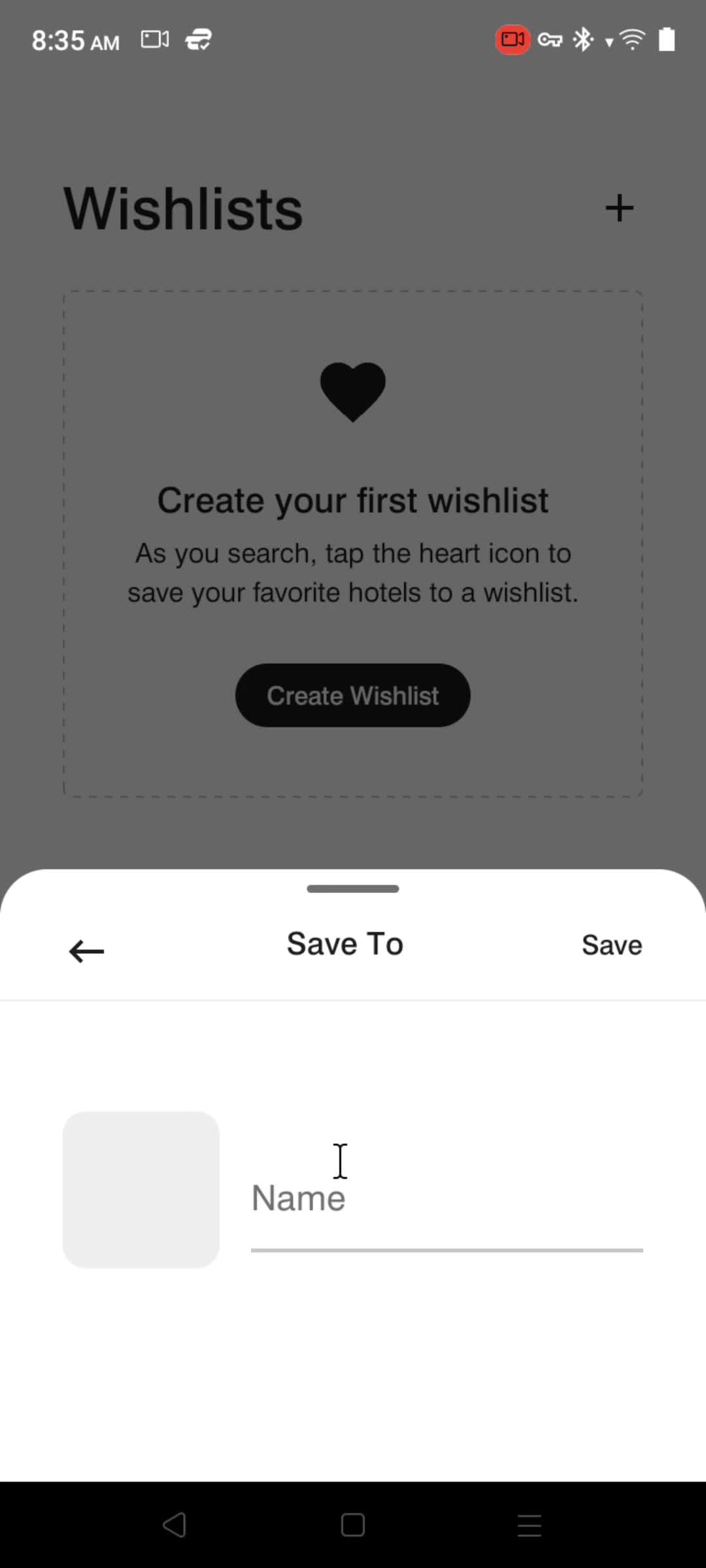 Creating a wishlist screenshot