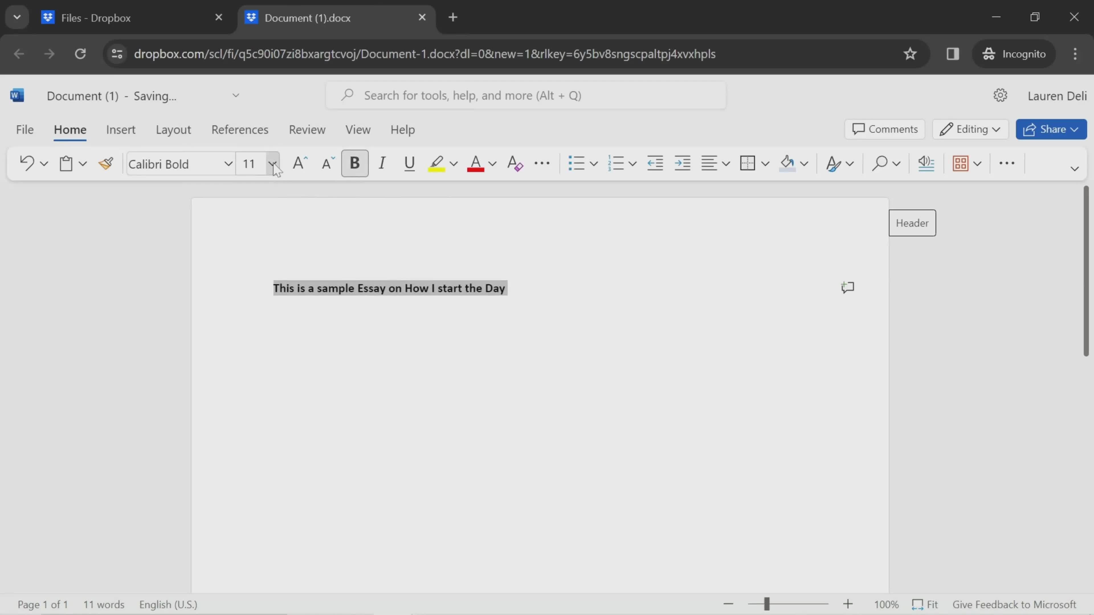 Creating a document screenshot