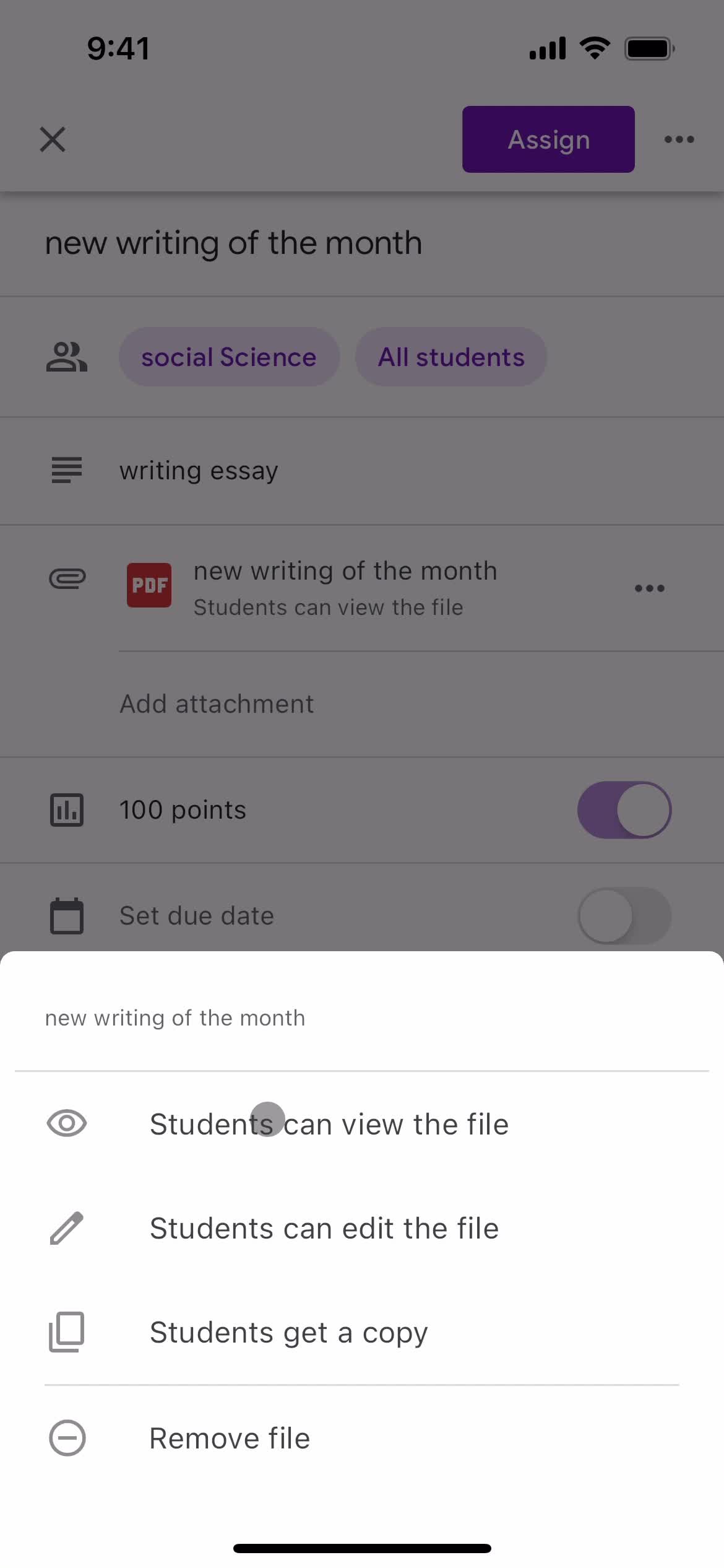 Creating an assignment on Google Classroom video thumbnail