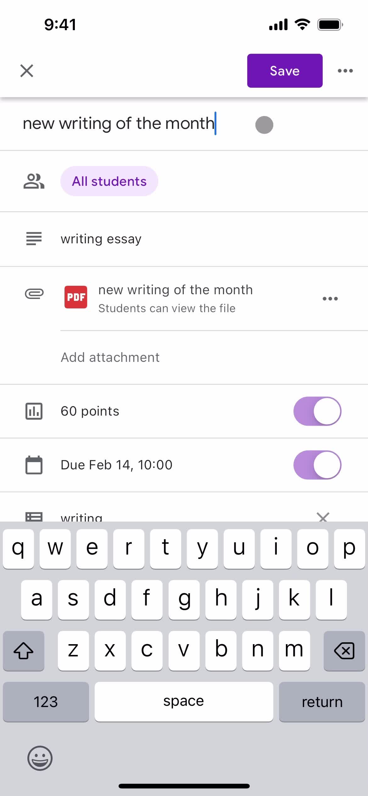 Creating an assignment on Google Classroom video thumbnail