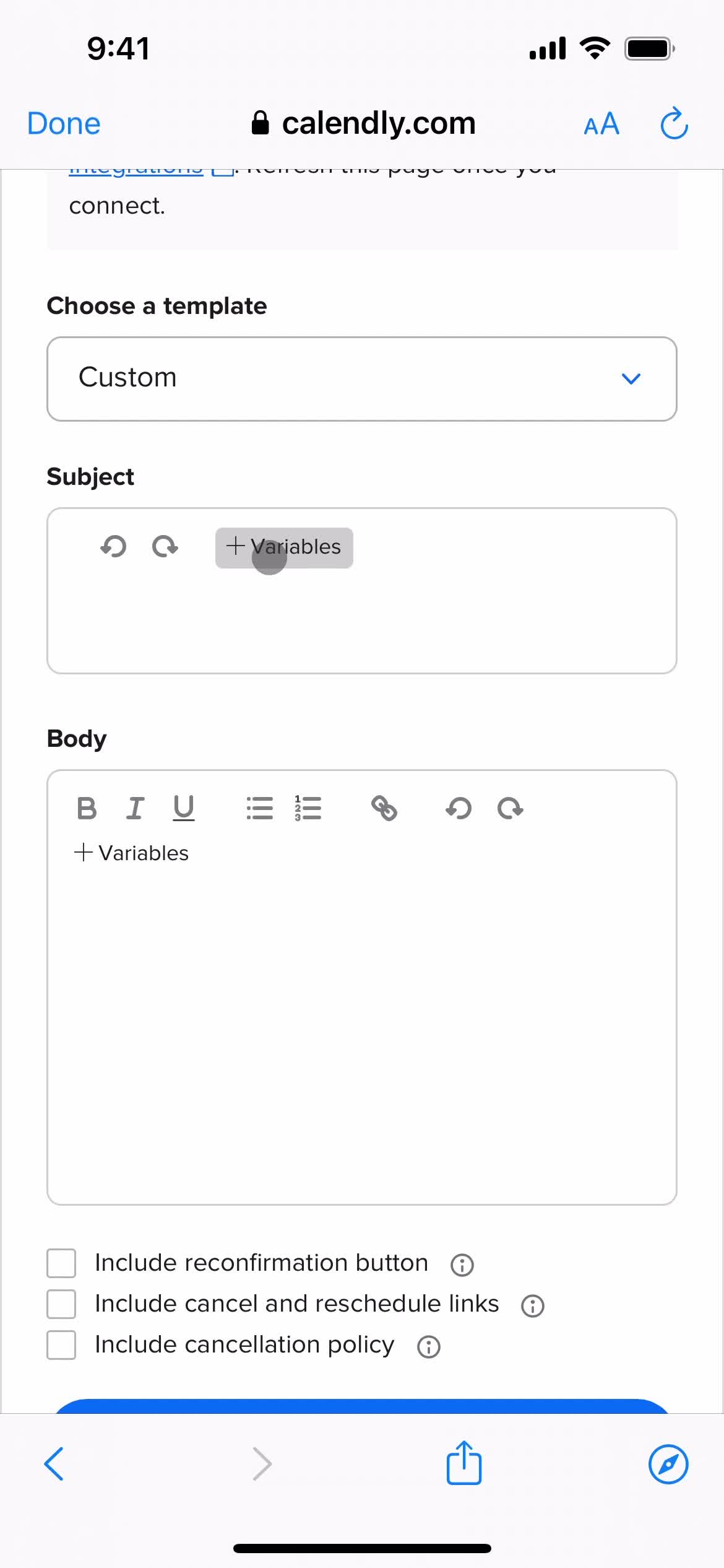 Creating an automation workflow screenshot