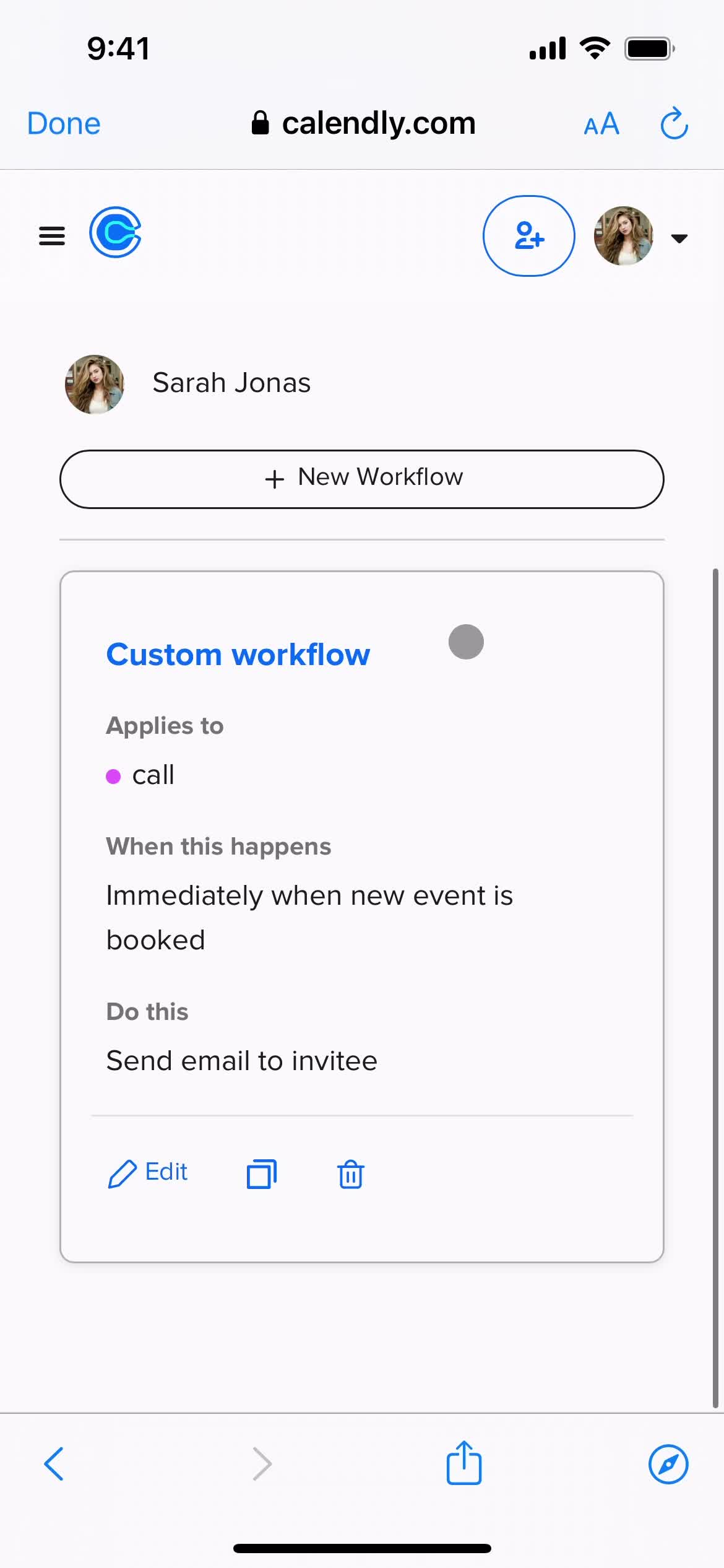 Creating an automation workflow screenshot