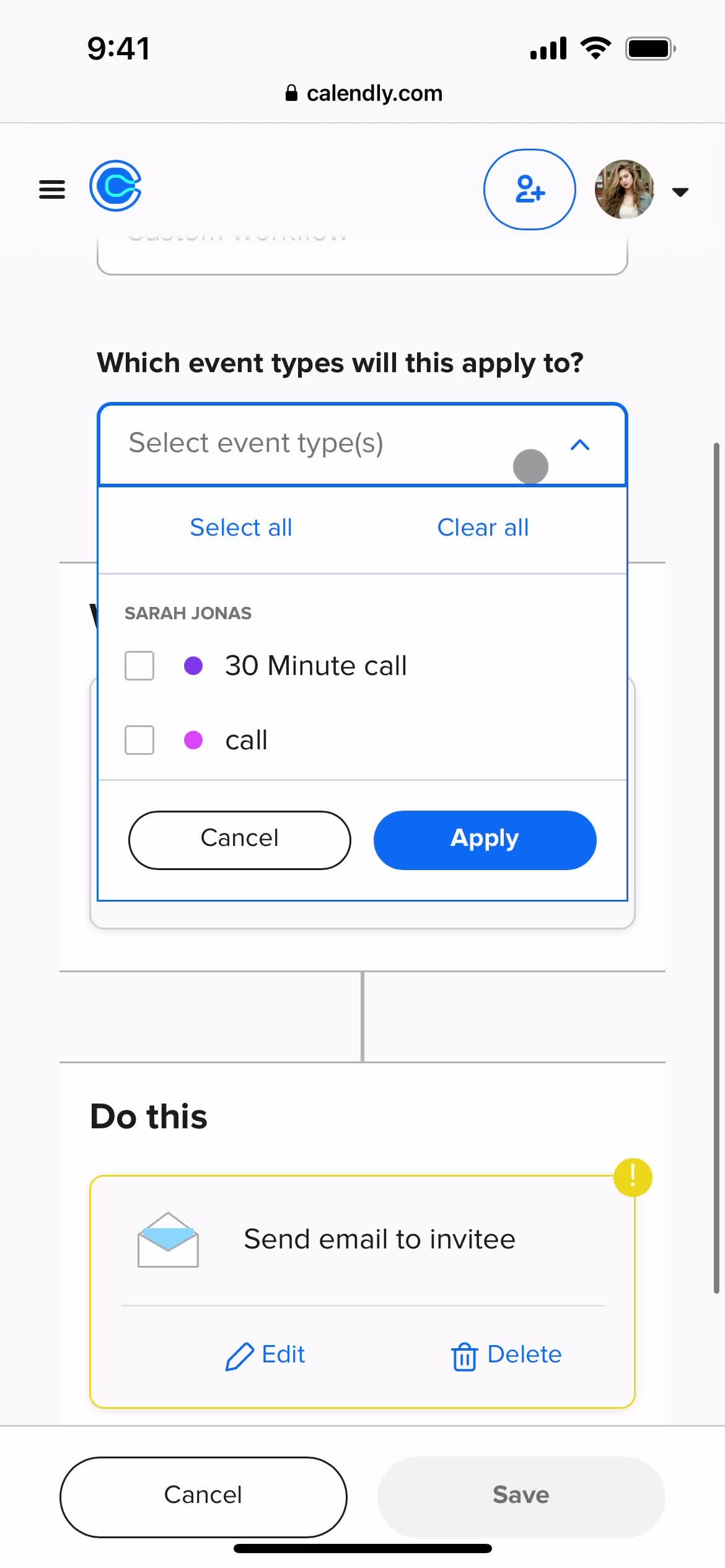 Creating an automation workflow screenshot