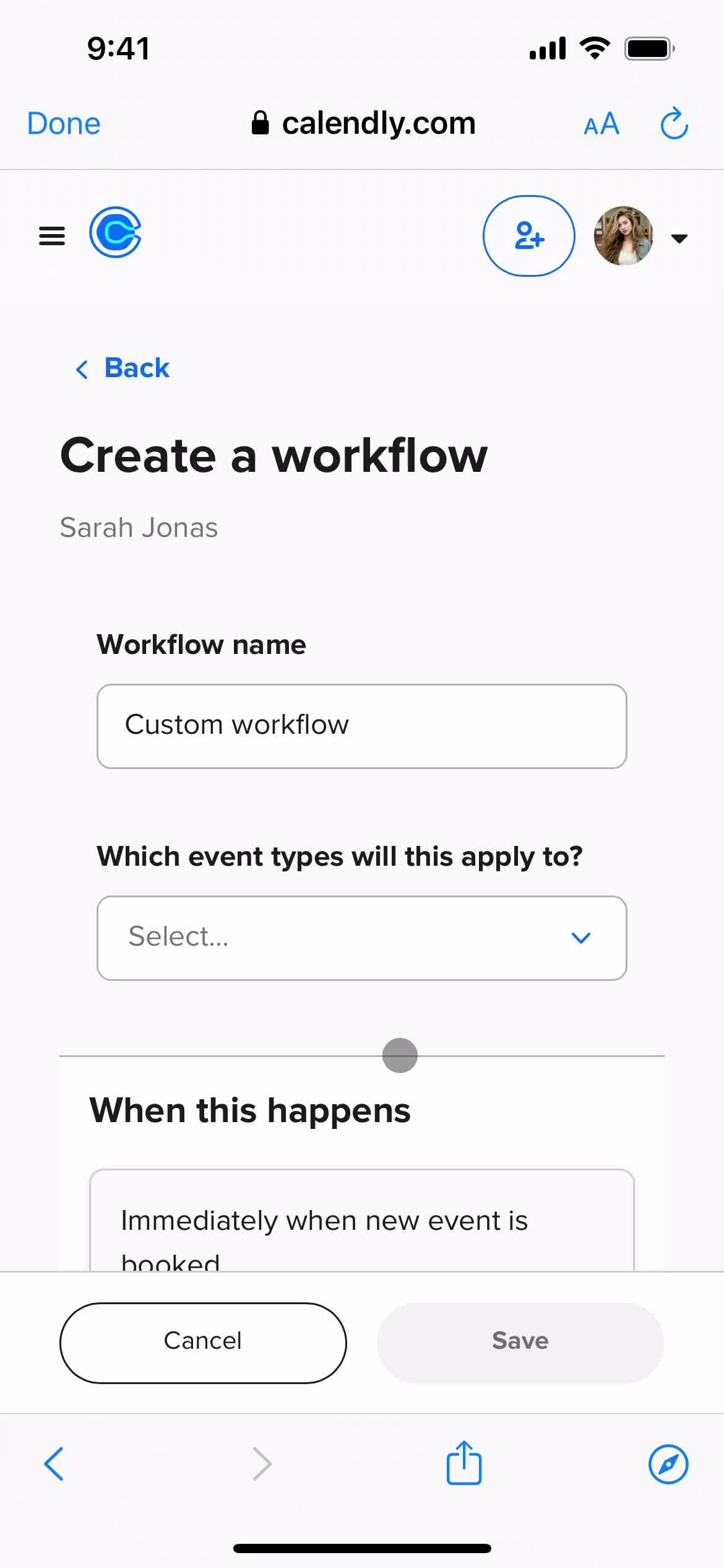 Creating an automation workflow screenshot