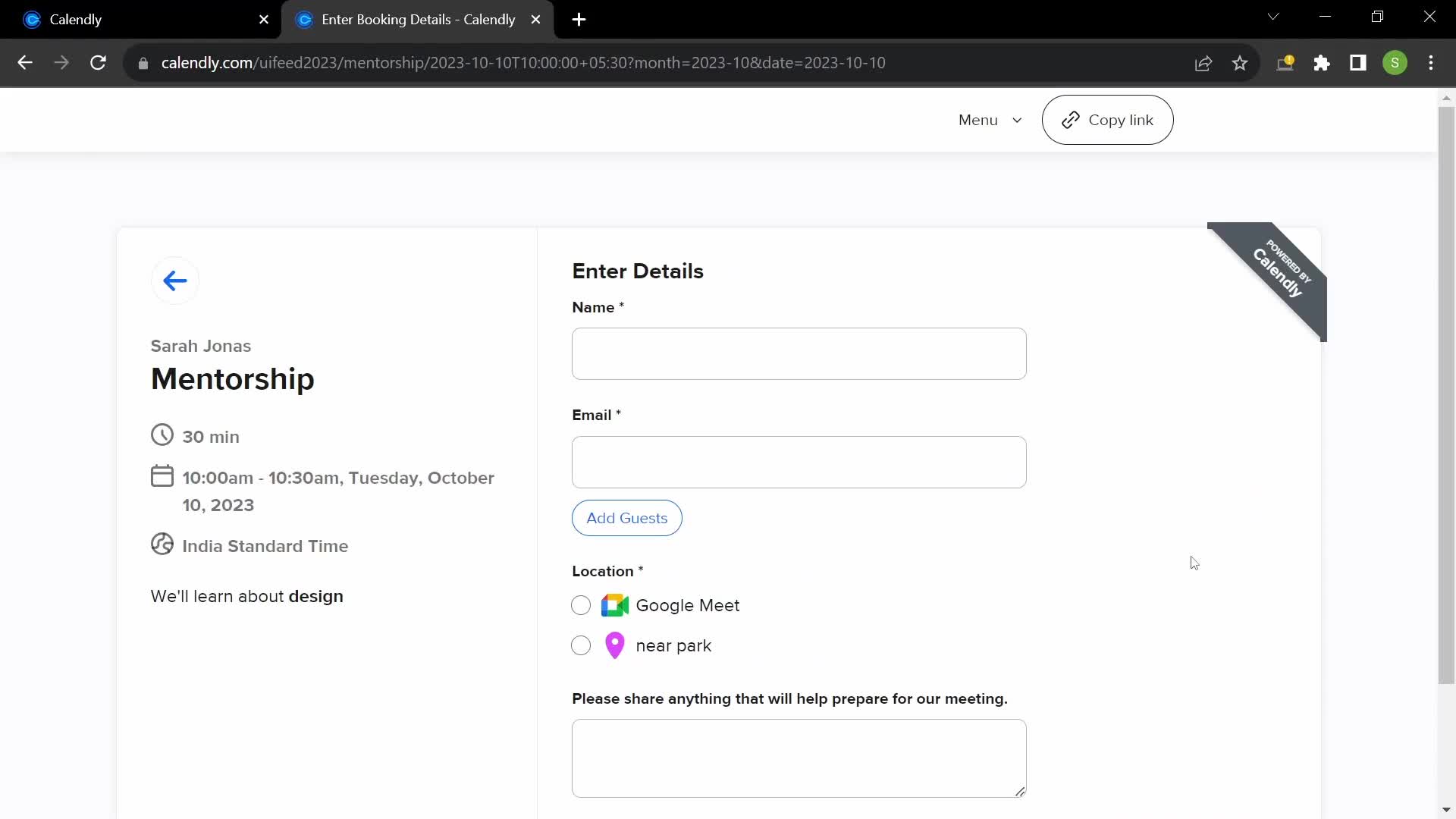 Creating an automation workflow screenshot