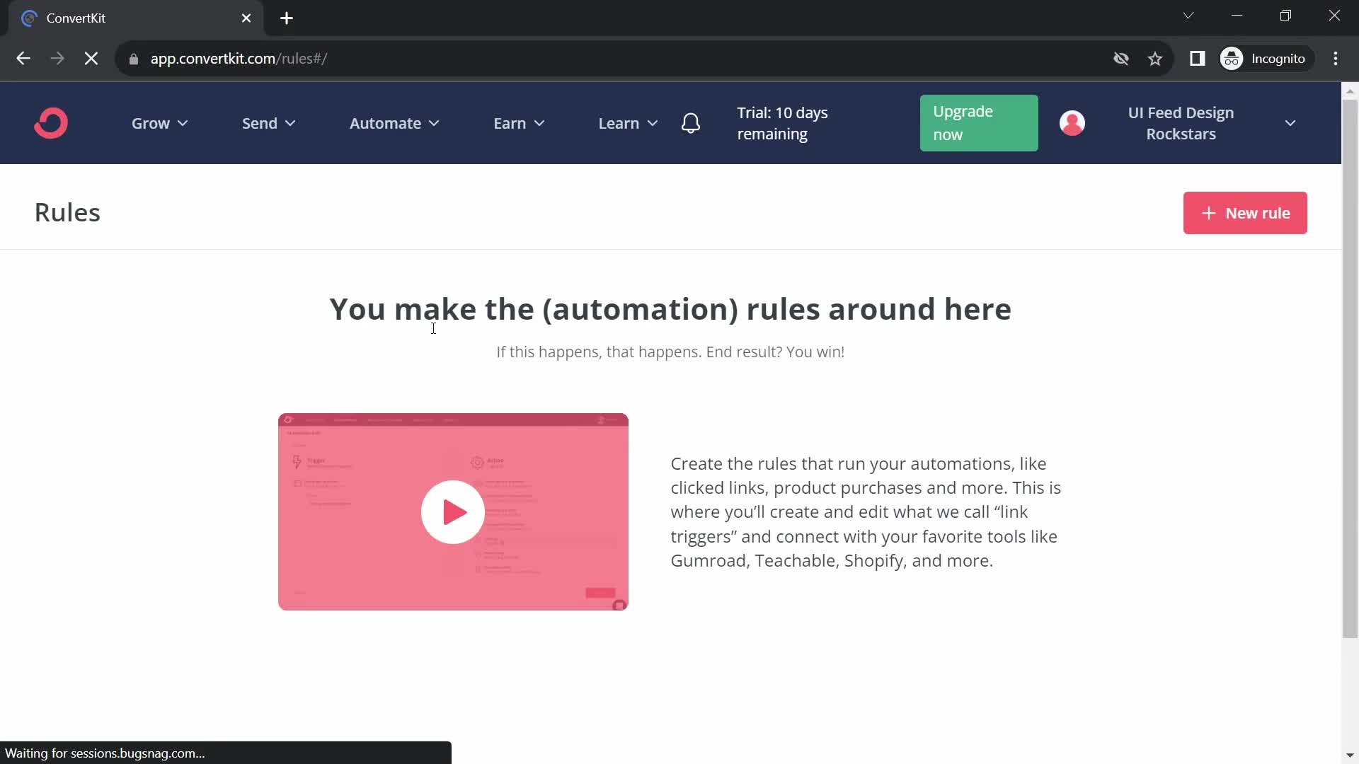 Creating an automation workflow on ConvertKit video thumbnail