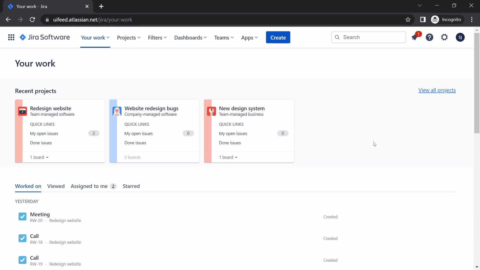 Screenshot of Dashboard on Creating an automation workflow on Jira user flow