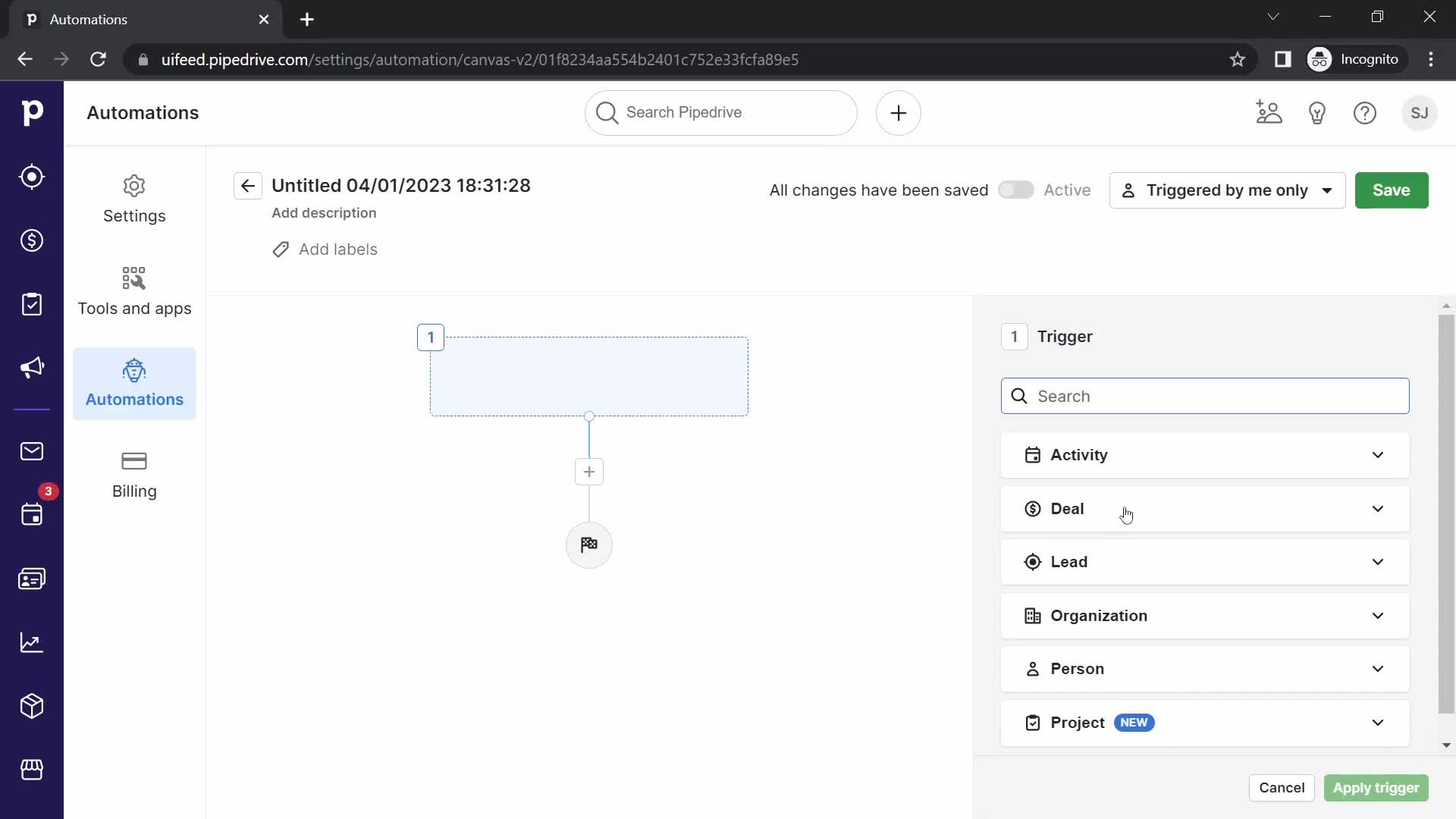 Creating an automation workflow on Pipedrive video thumbnail