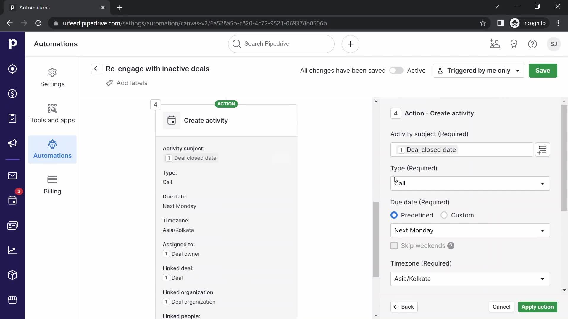 Creating an automation workflow on Pipedrive video thumbnail