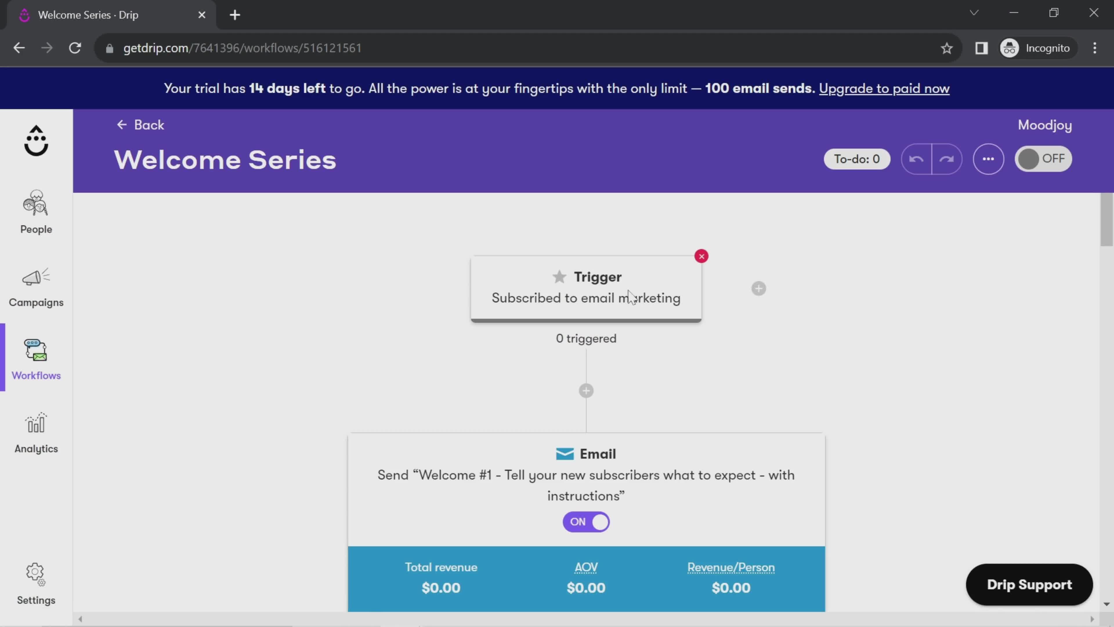 Creating an automation workflow screenshot