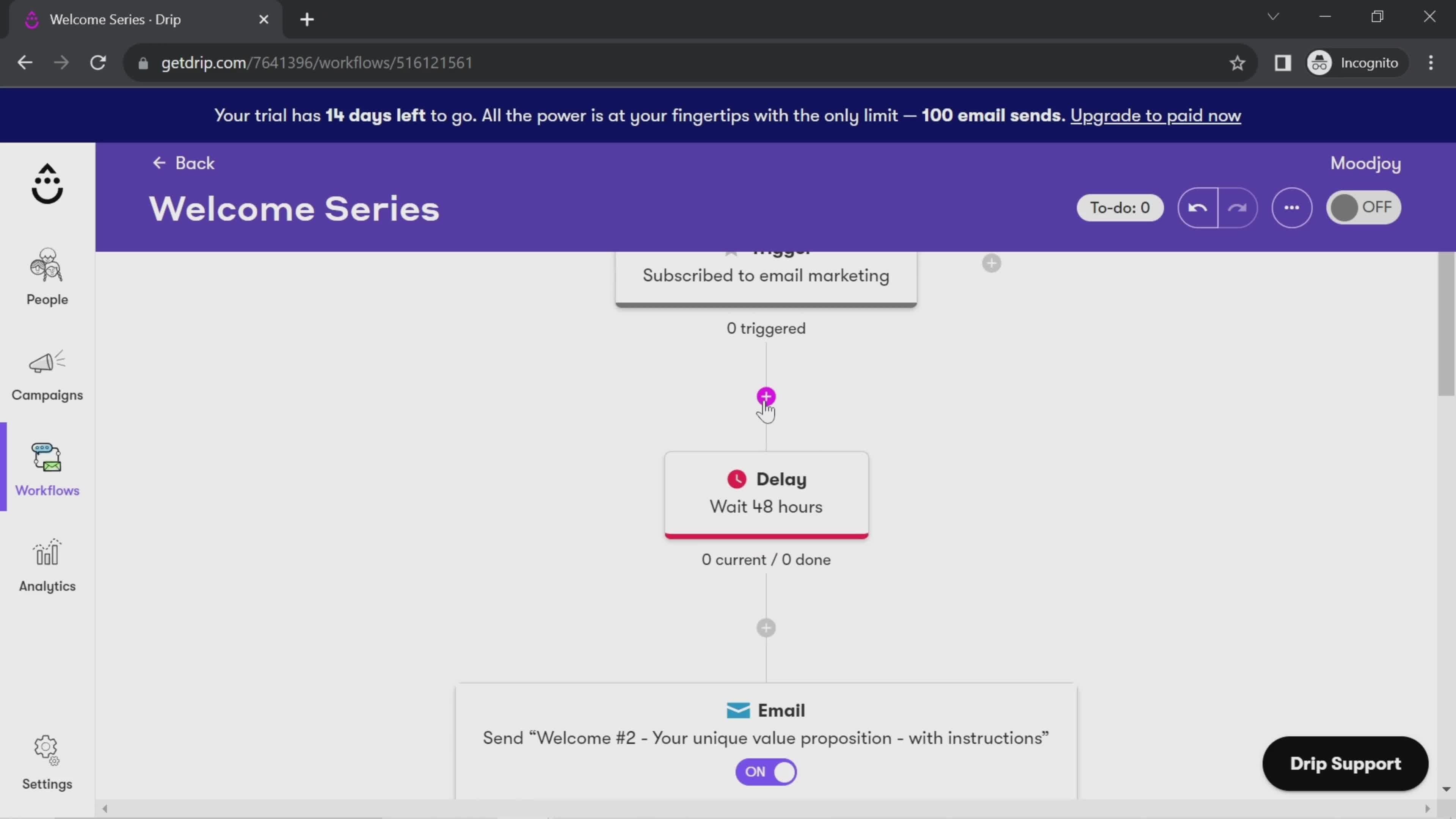 Creating an automation workflow screenshot