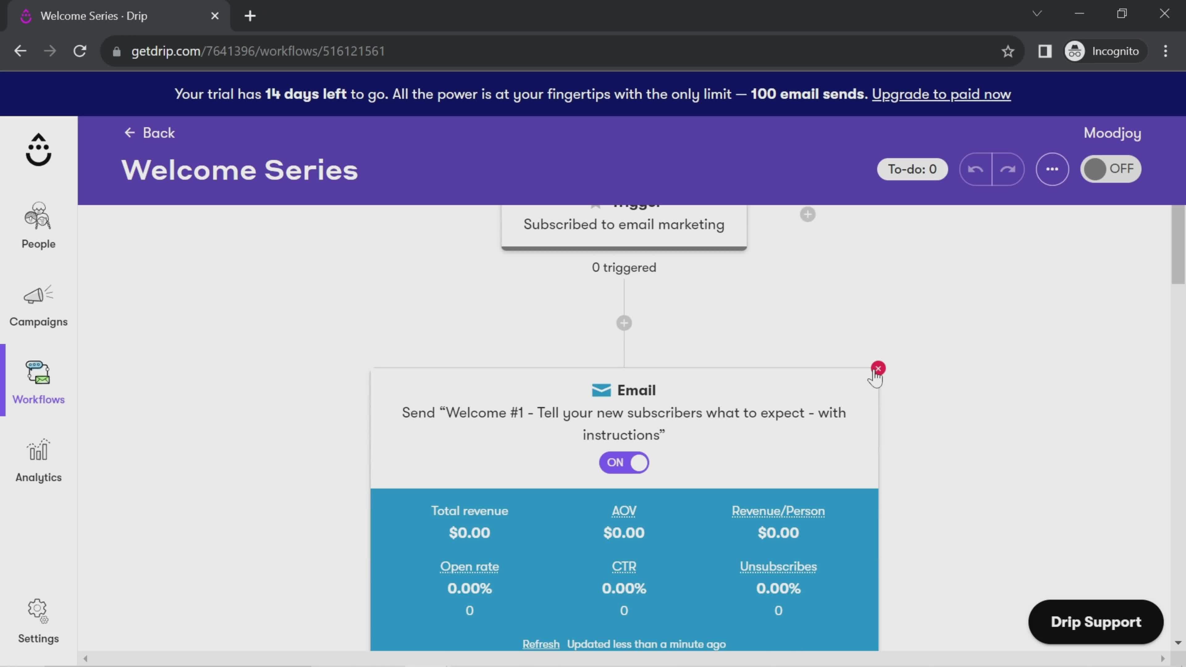 Creating an automation workflow screenshot