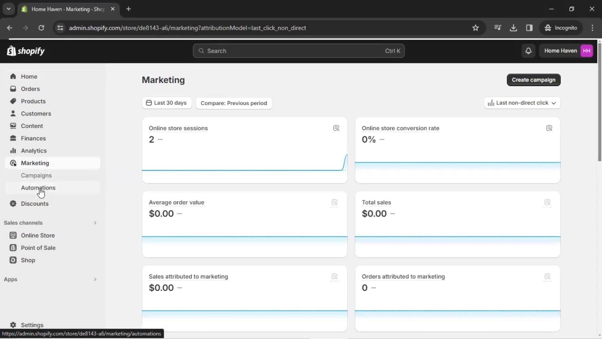 Creating an automation workflow screenshot