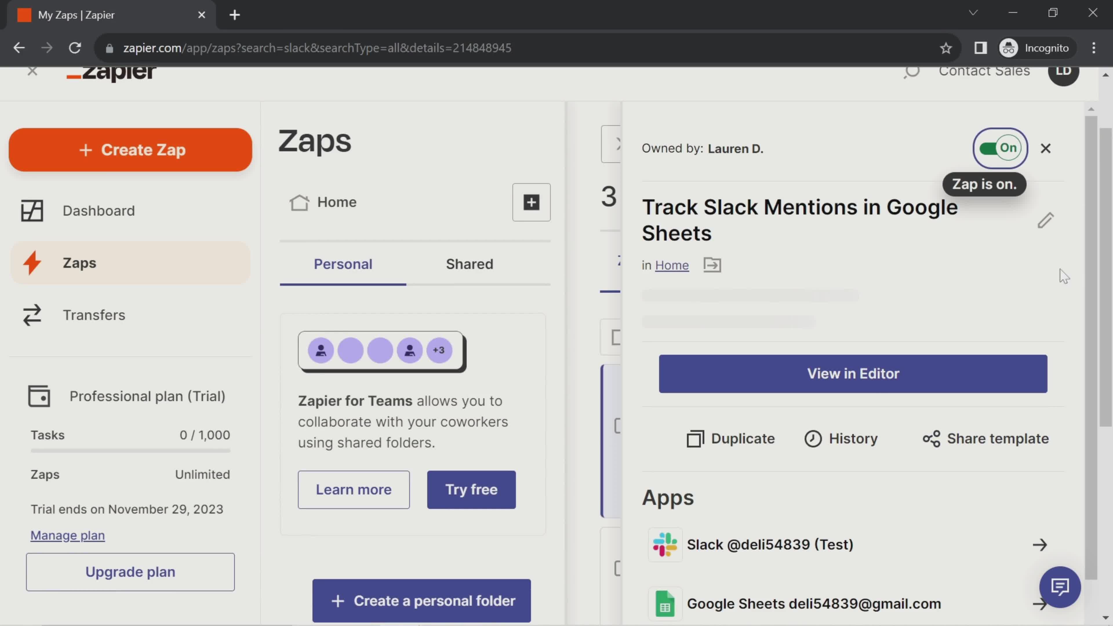 Creating an automation workflow on Zapier video thumbnail