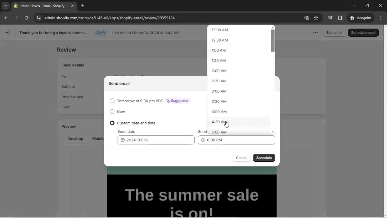 Creating an email campaign on Shopify video thumbnail