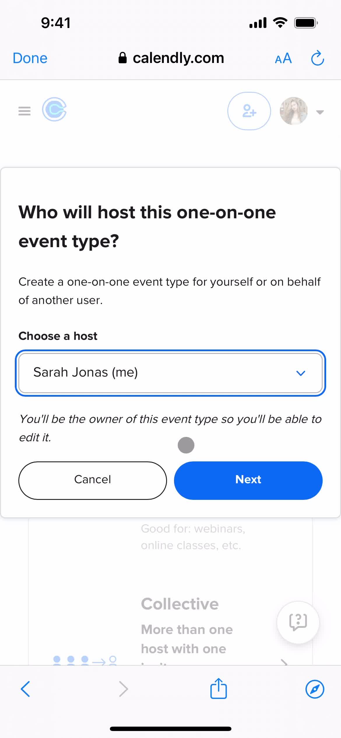 Creating an event type screenshot