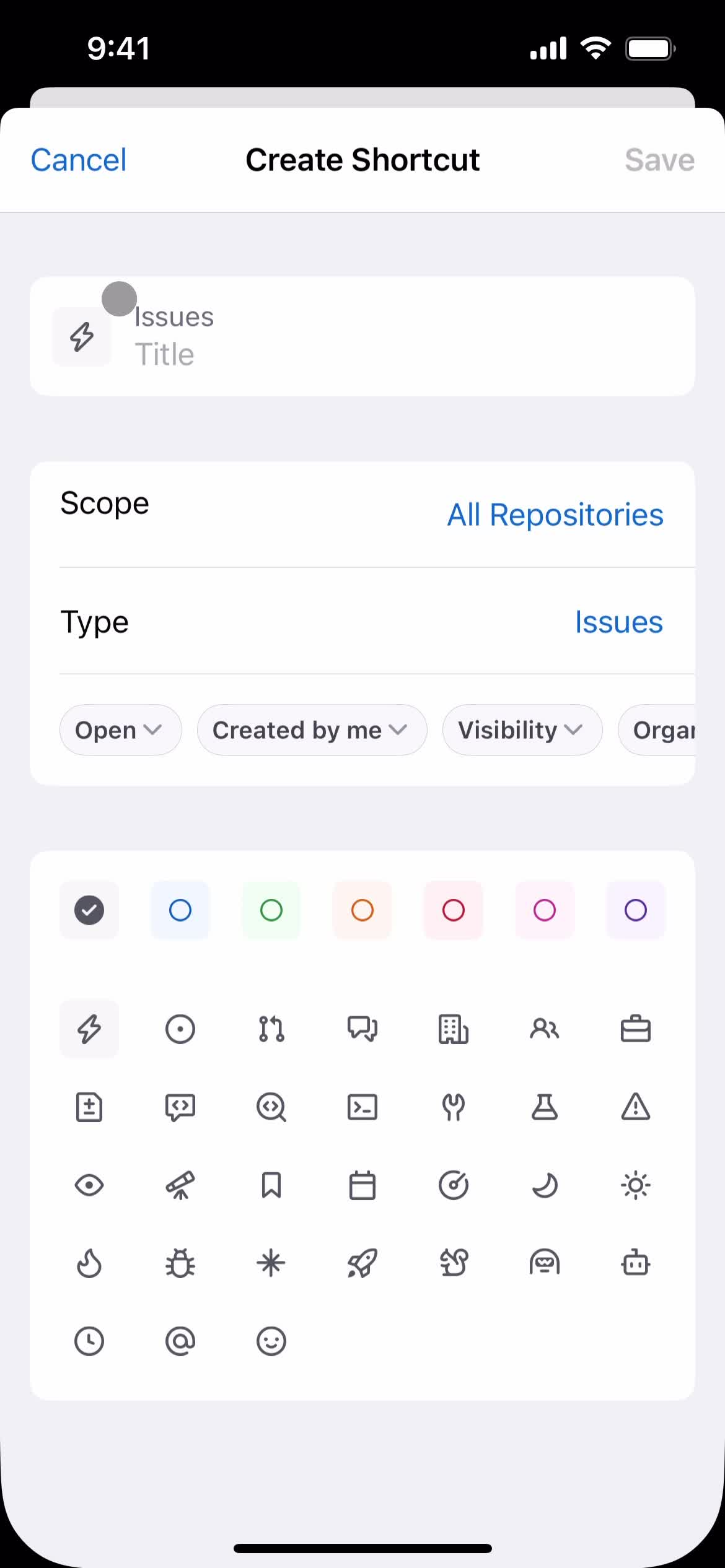 Creating shortcuts screenshot