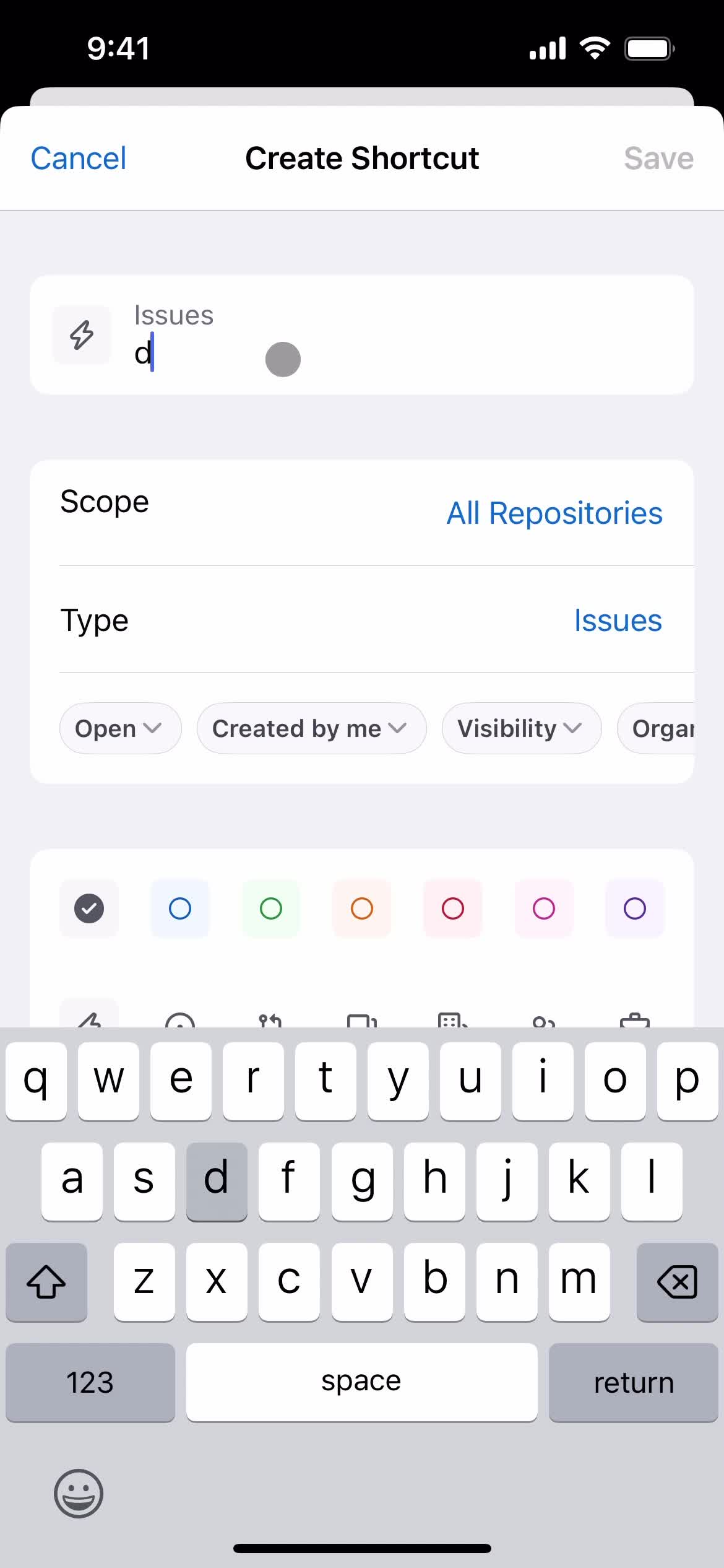 Creating shortcuts screenshot