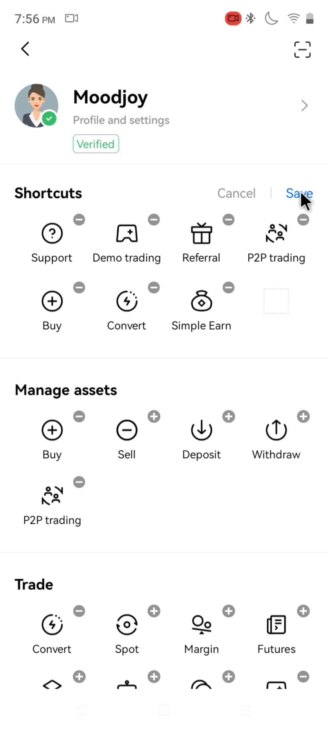 Creating shortcuts screenshot