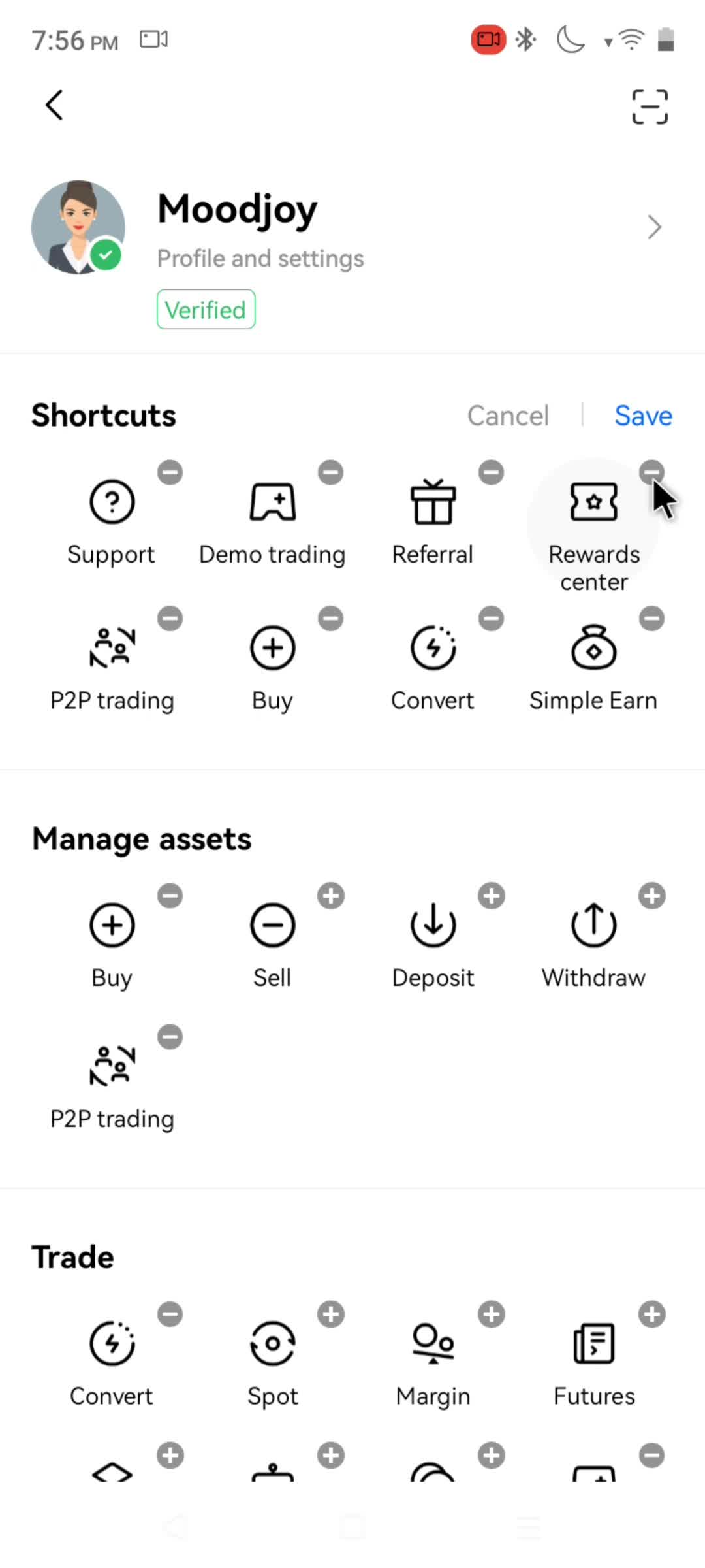 Creating shortcuts on OKX video thumbnail