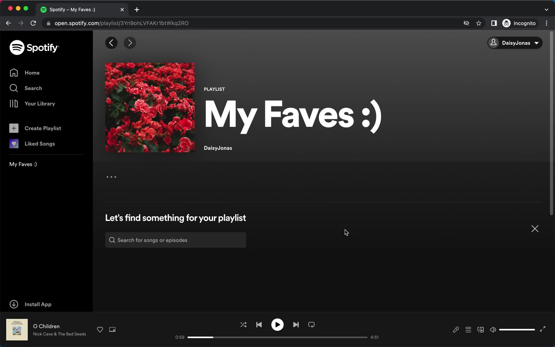 Creating a playlist screenshot