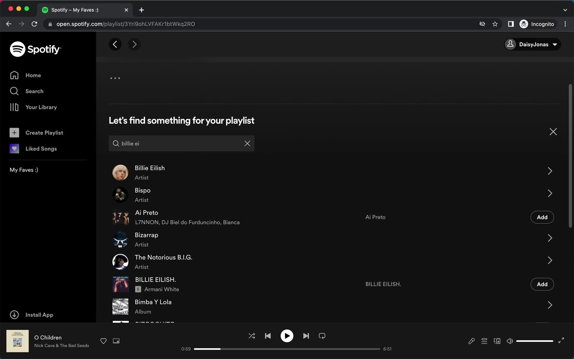 Creating a playlist screenshot