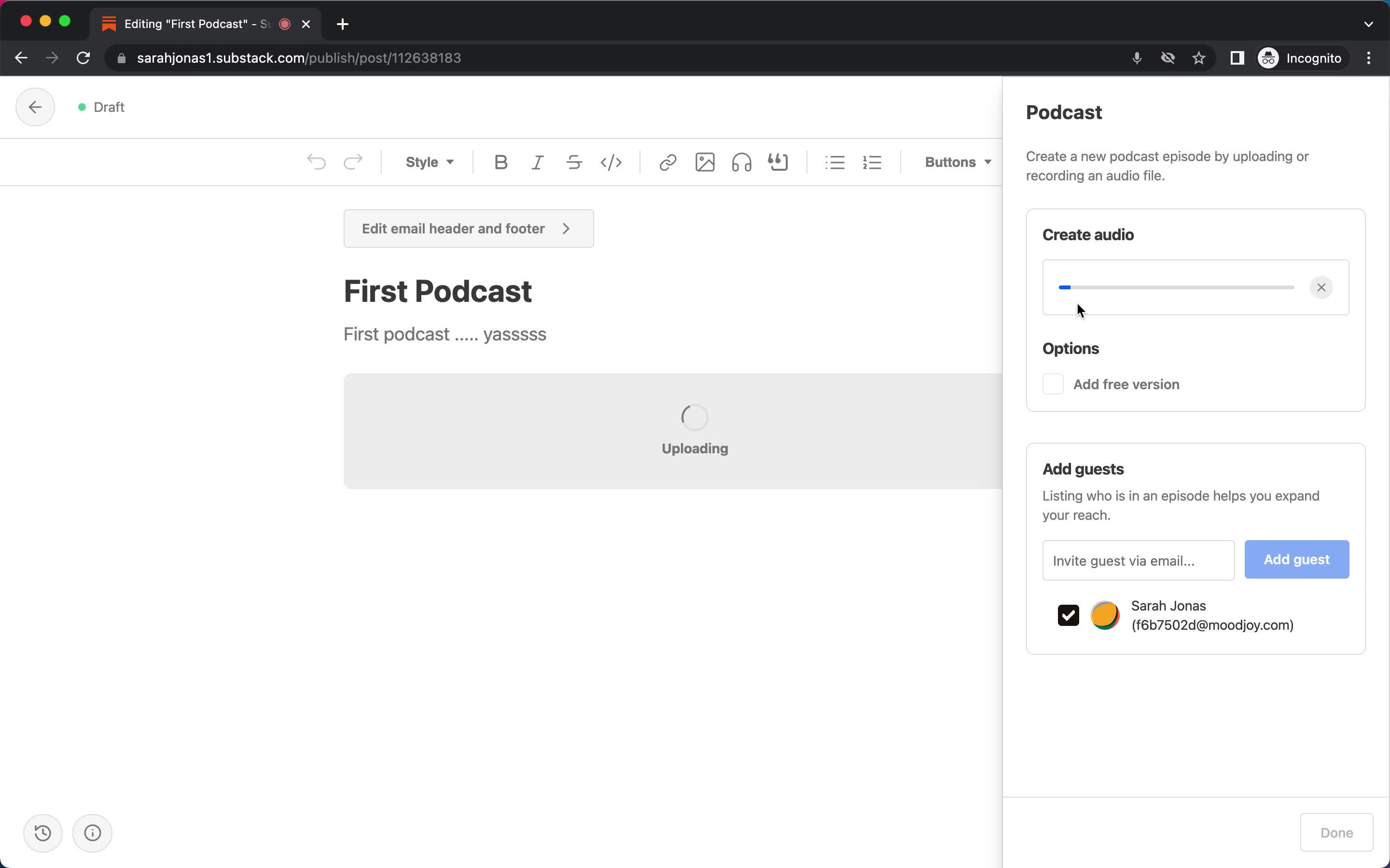 Creating a podcast screenshot