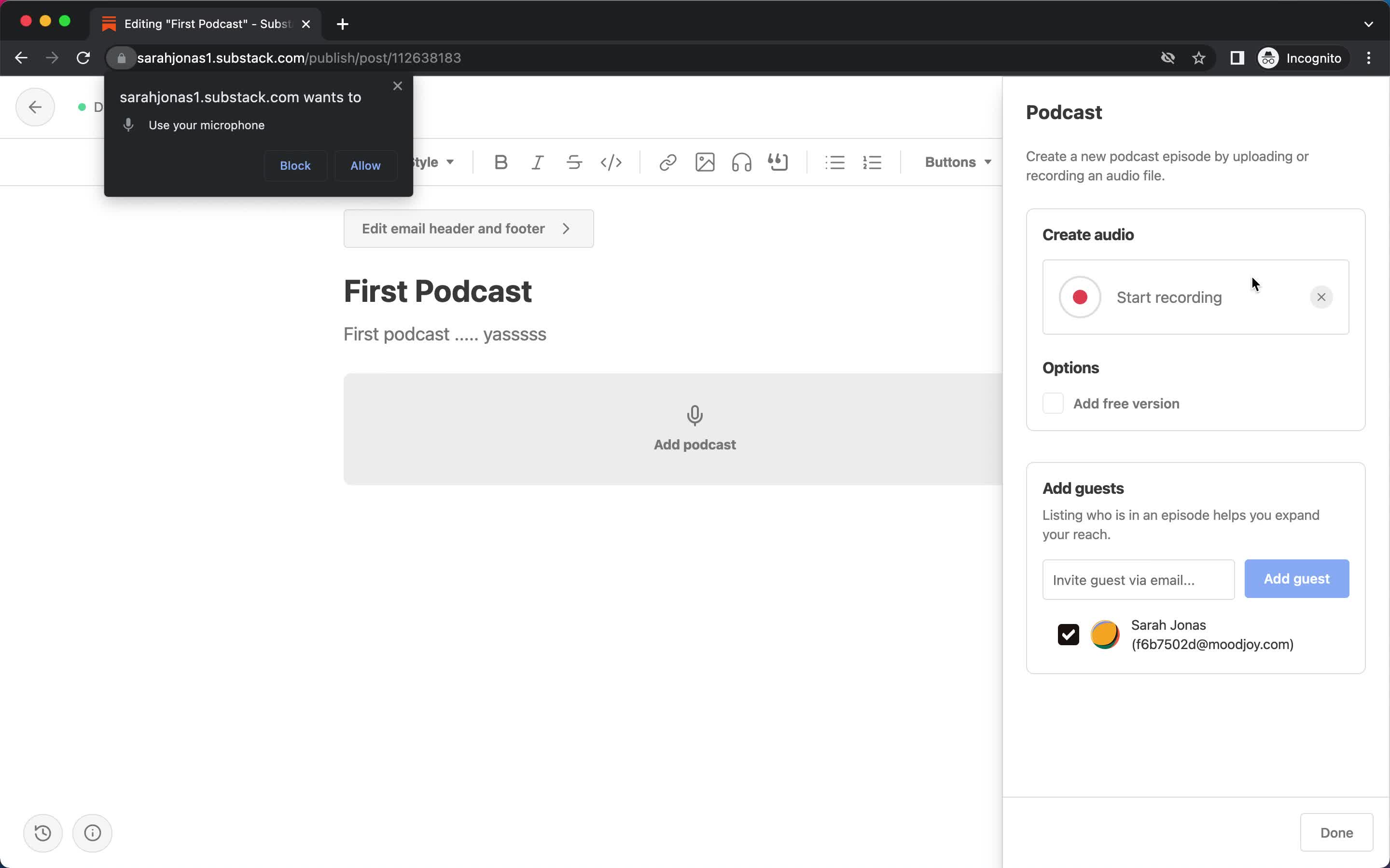 Creating a podcast screenshot