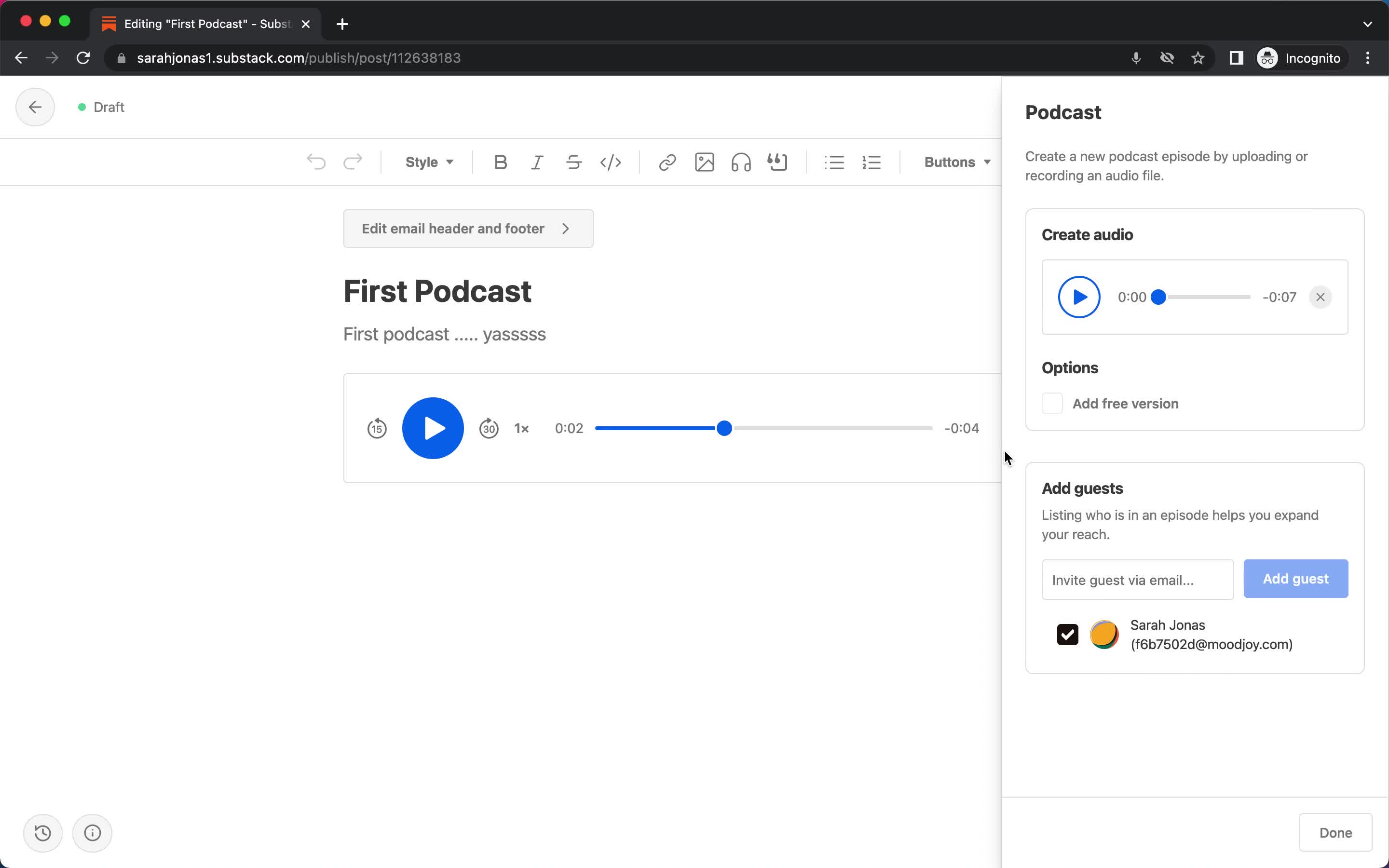 Creating a podcast screenshot