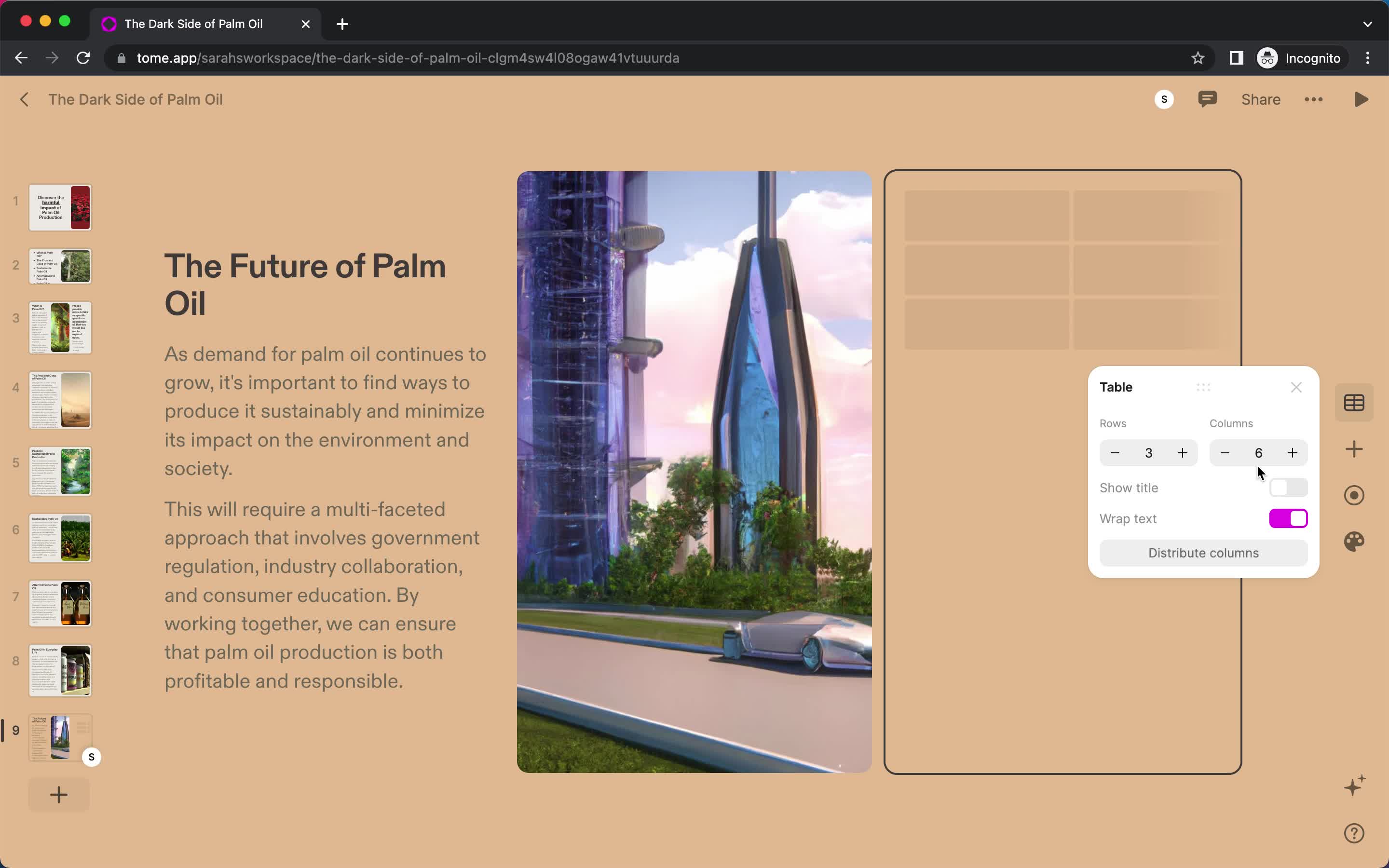 Creating a presentation screenshot