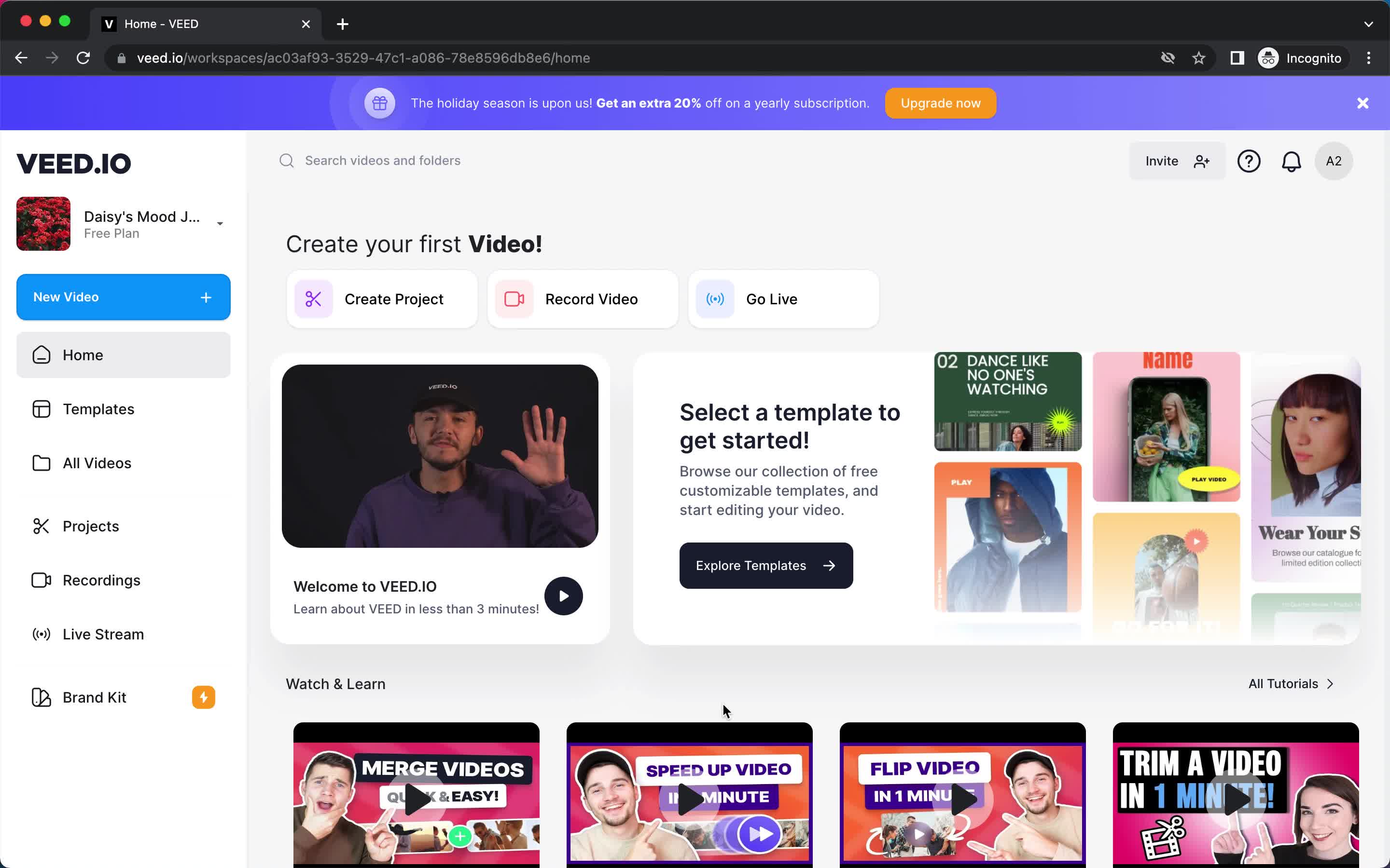 Creating a workspace on VEED.IO video thumbnail