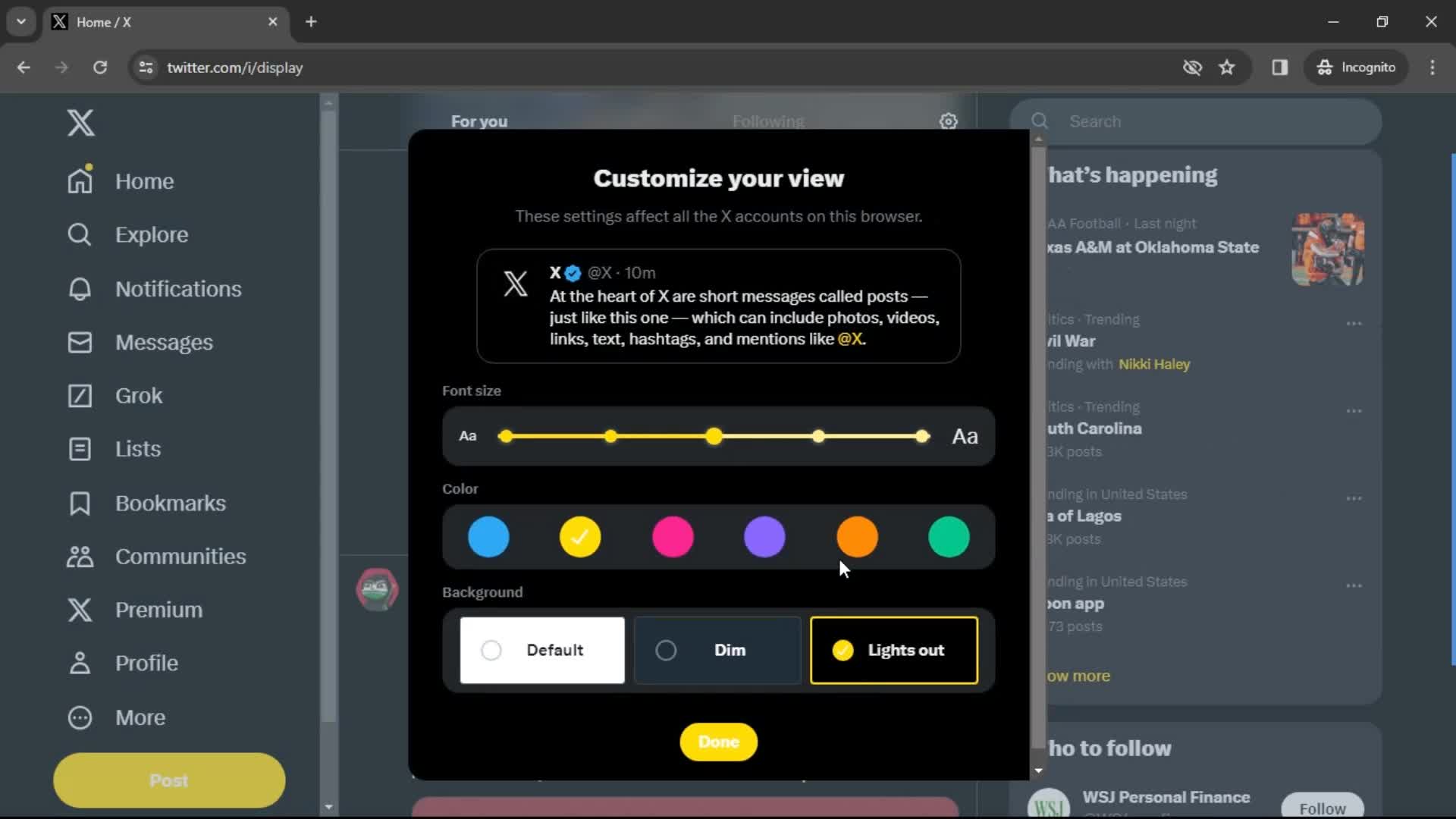 Customization settings on Twitter video thumbnail