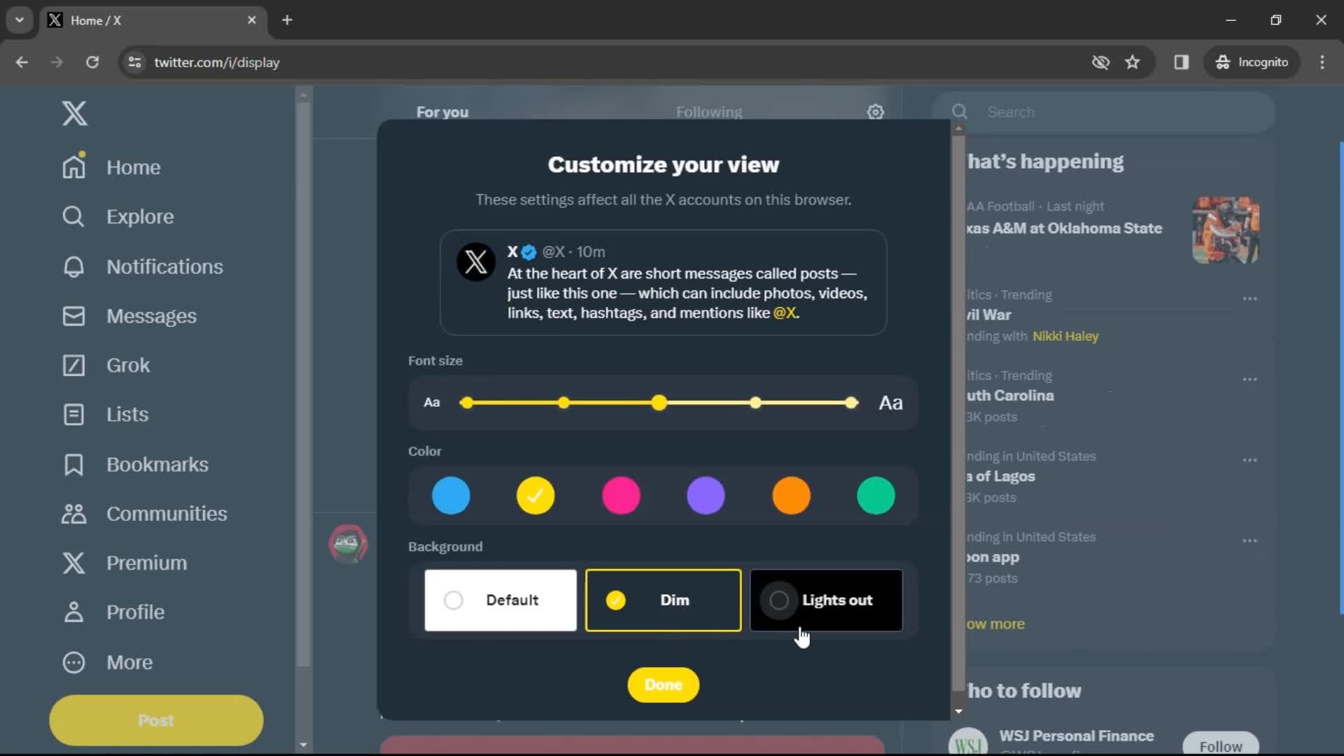 Customization settings on Twitter video thumbnail