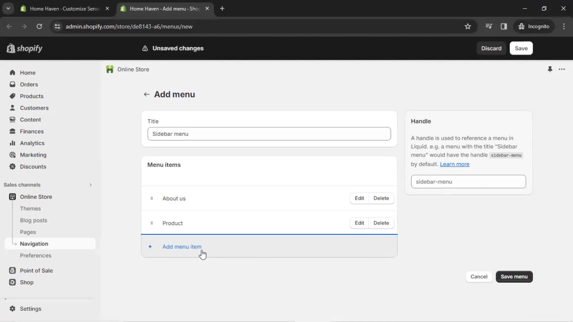 Customization settings on Shopify video thumbnail