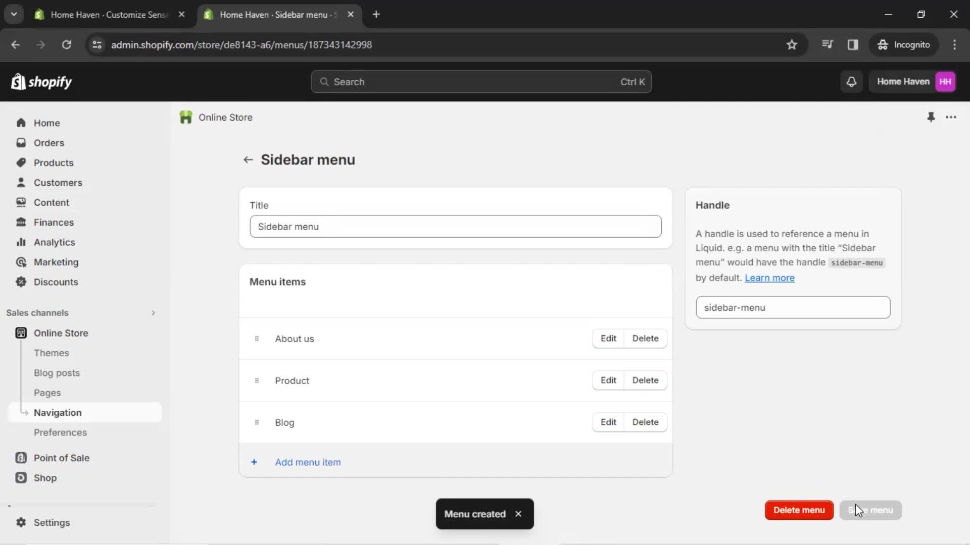 Customization settings on Shopify video thumbnail