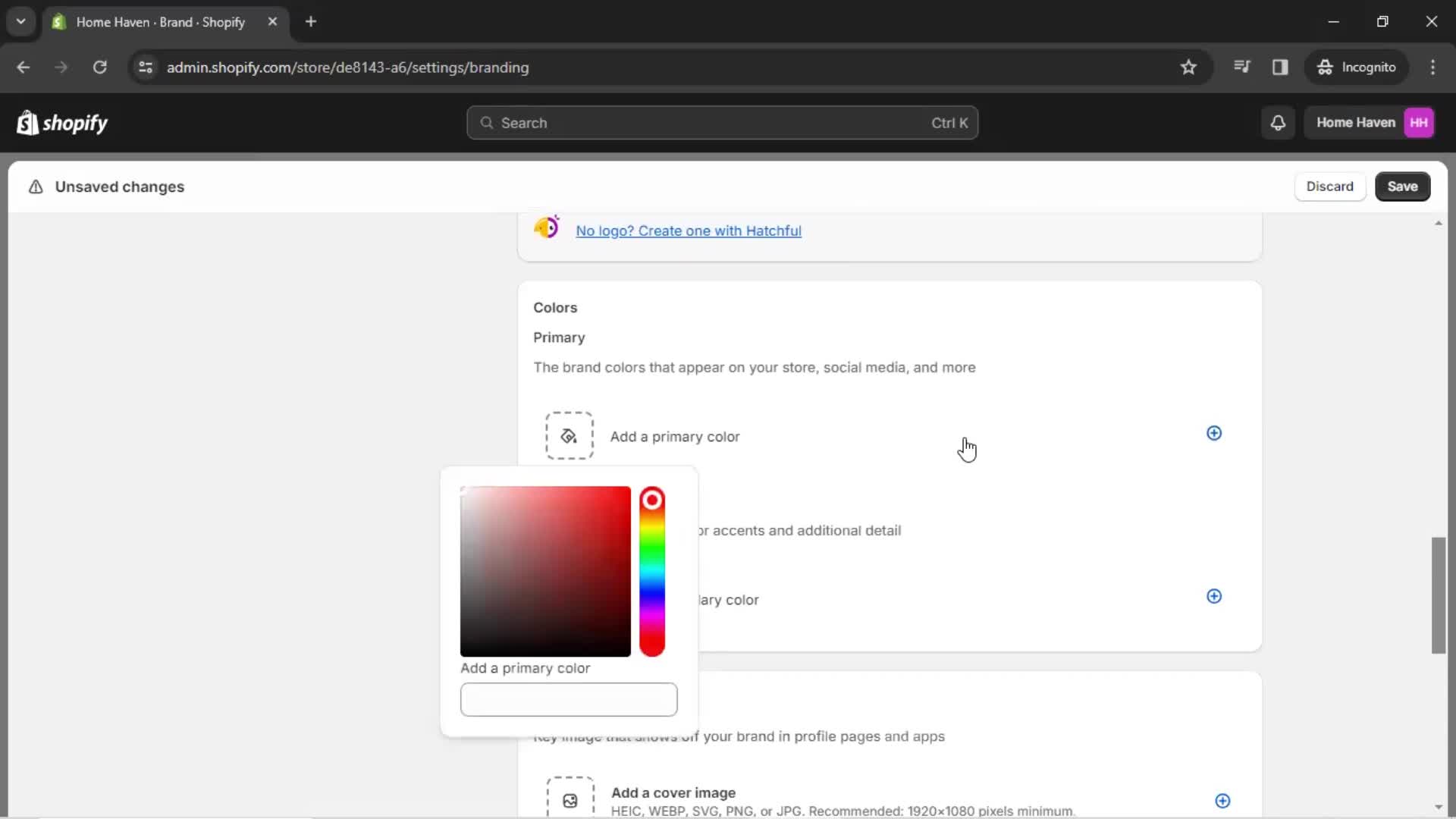 Customization settings on Shopify video thumbnail