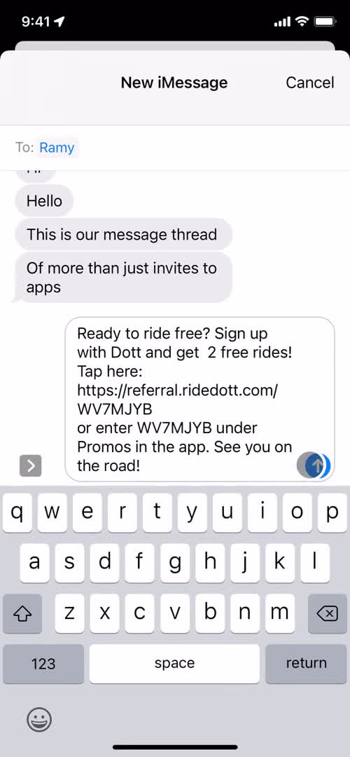 Inviting people screenshot