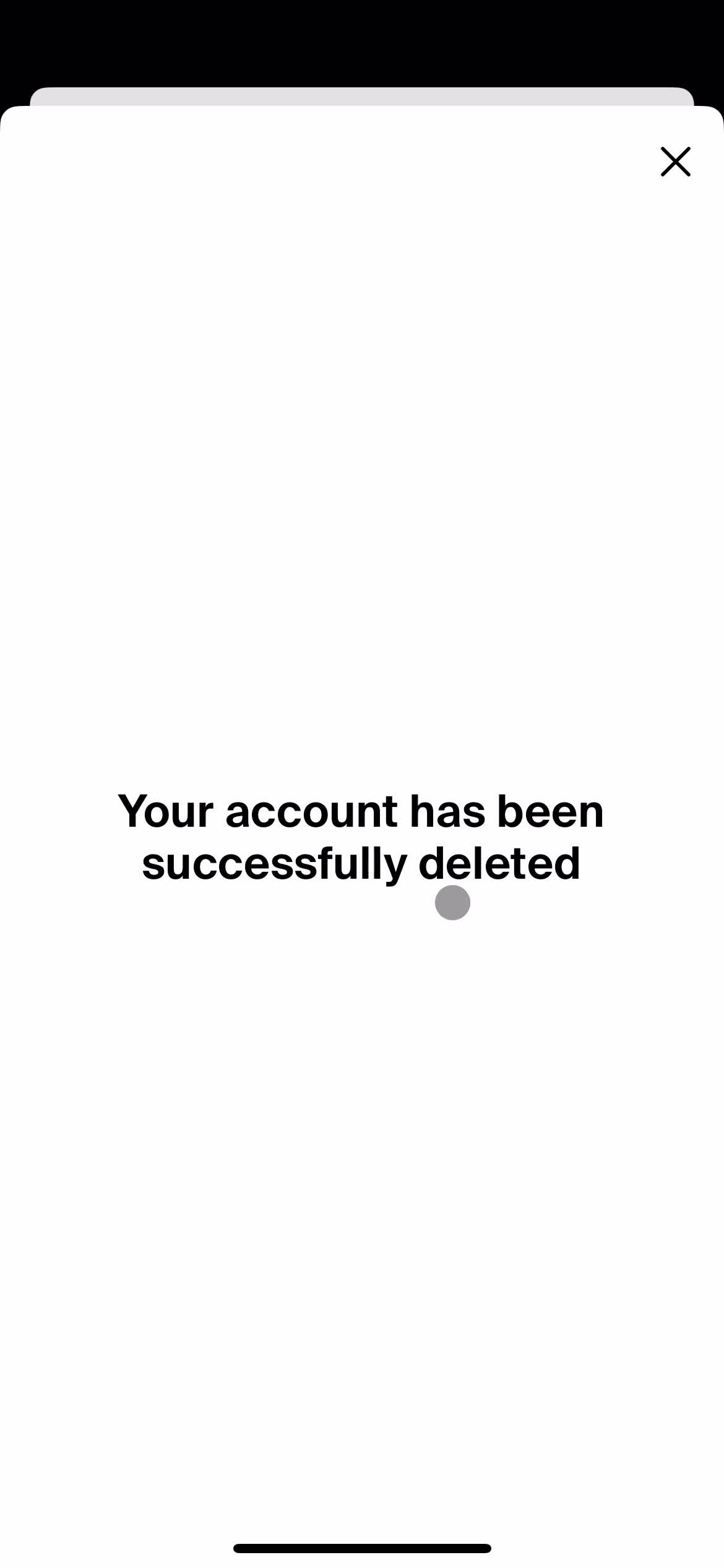 Deleting your account screenshot