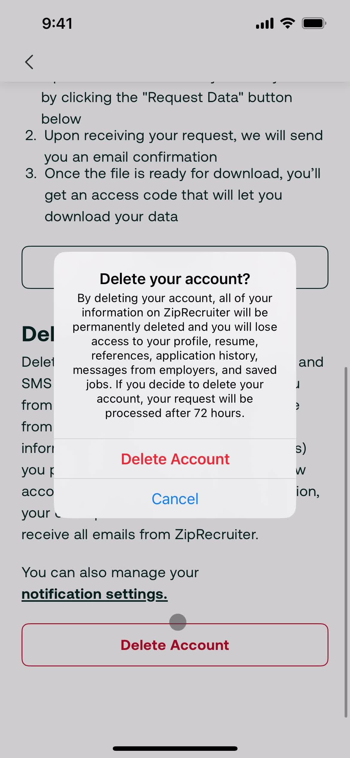 Deleting your account on ZipRecruiter video thumbnail