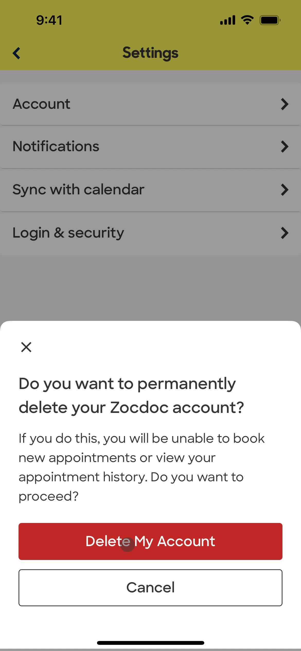 Deleting your account on Zocdoc video thumbnail