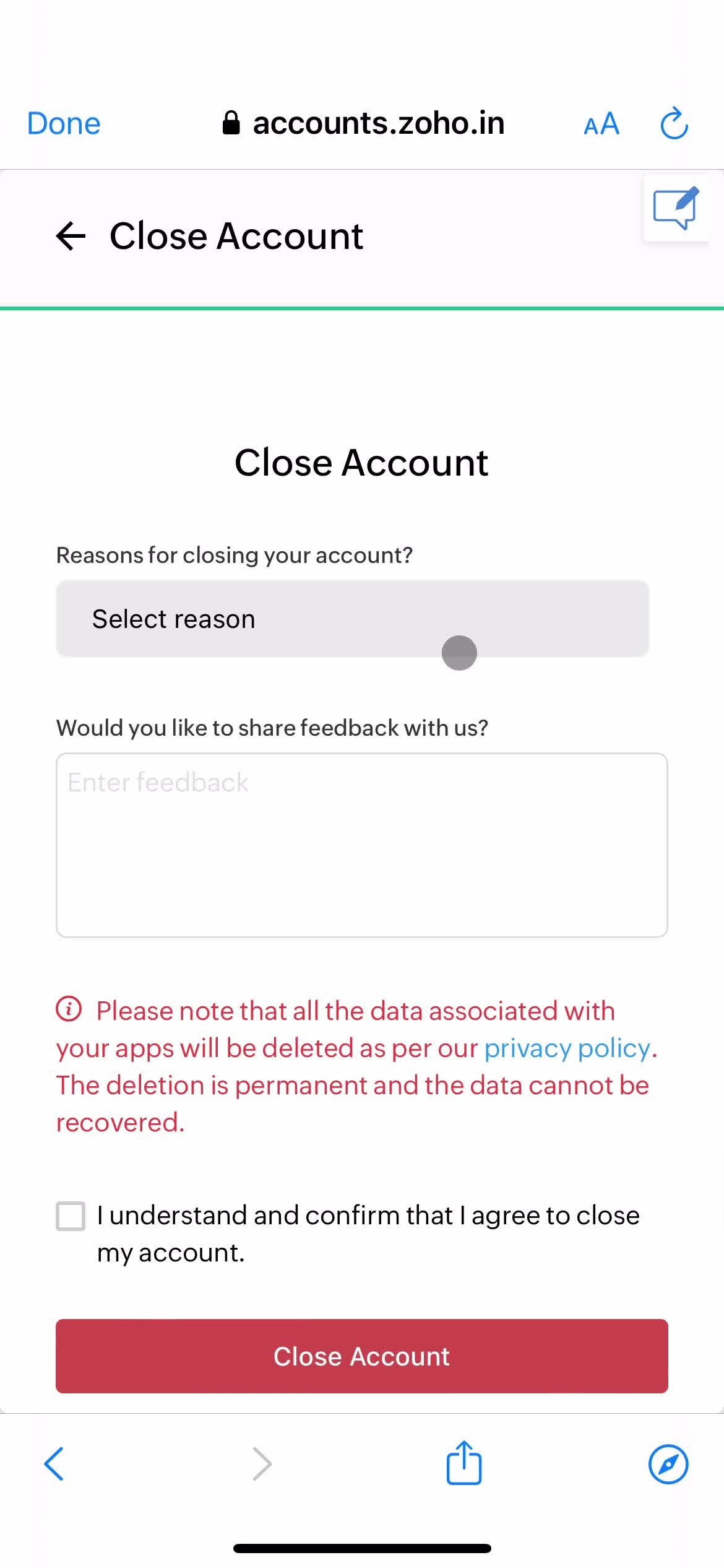 Deleting your account on Zoho CRM video thumbnail