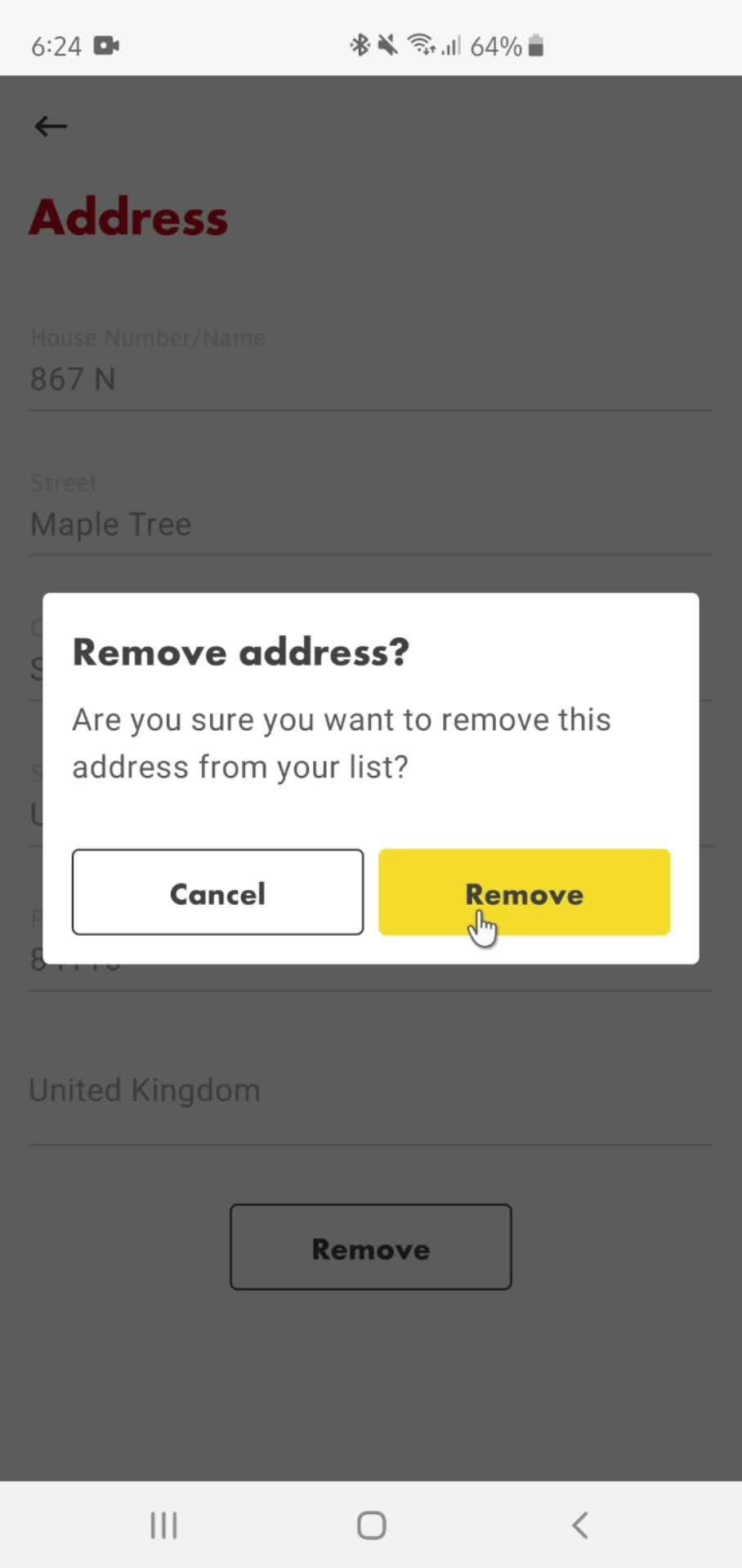 Deleting billing address on Shell video thumbnail