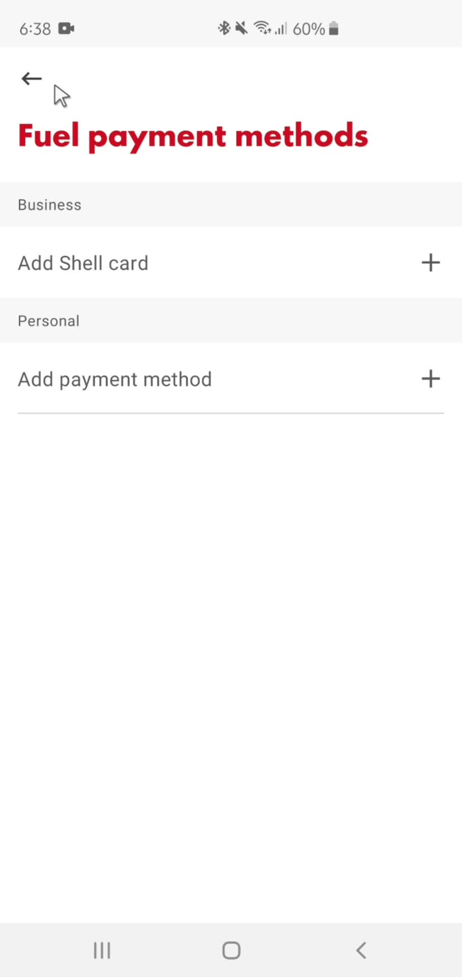 Removing card details screenshot