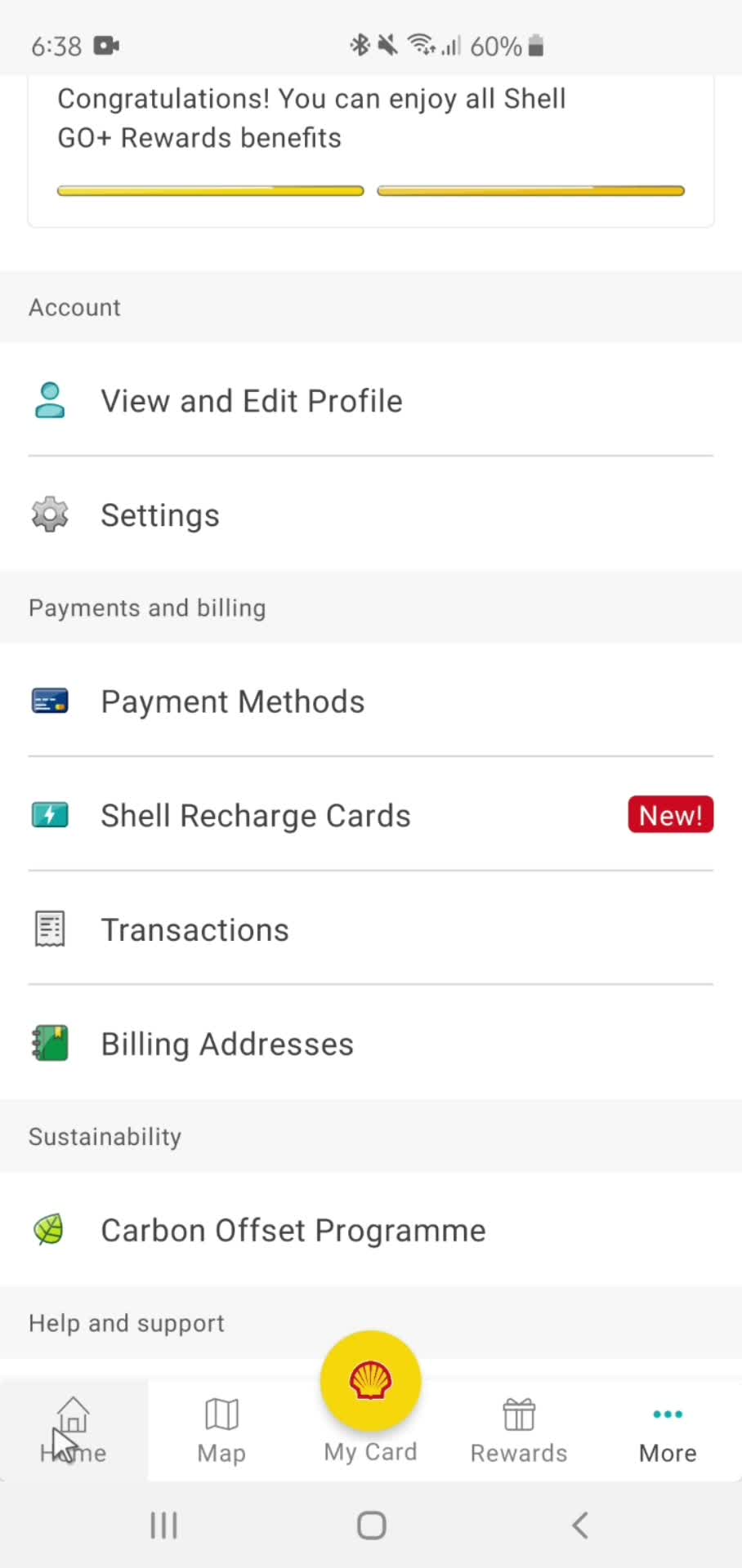 Removing card details screenshot