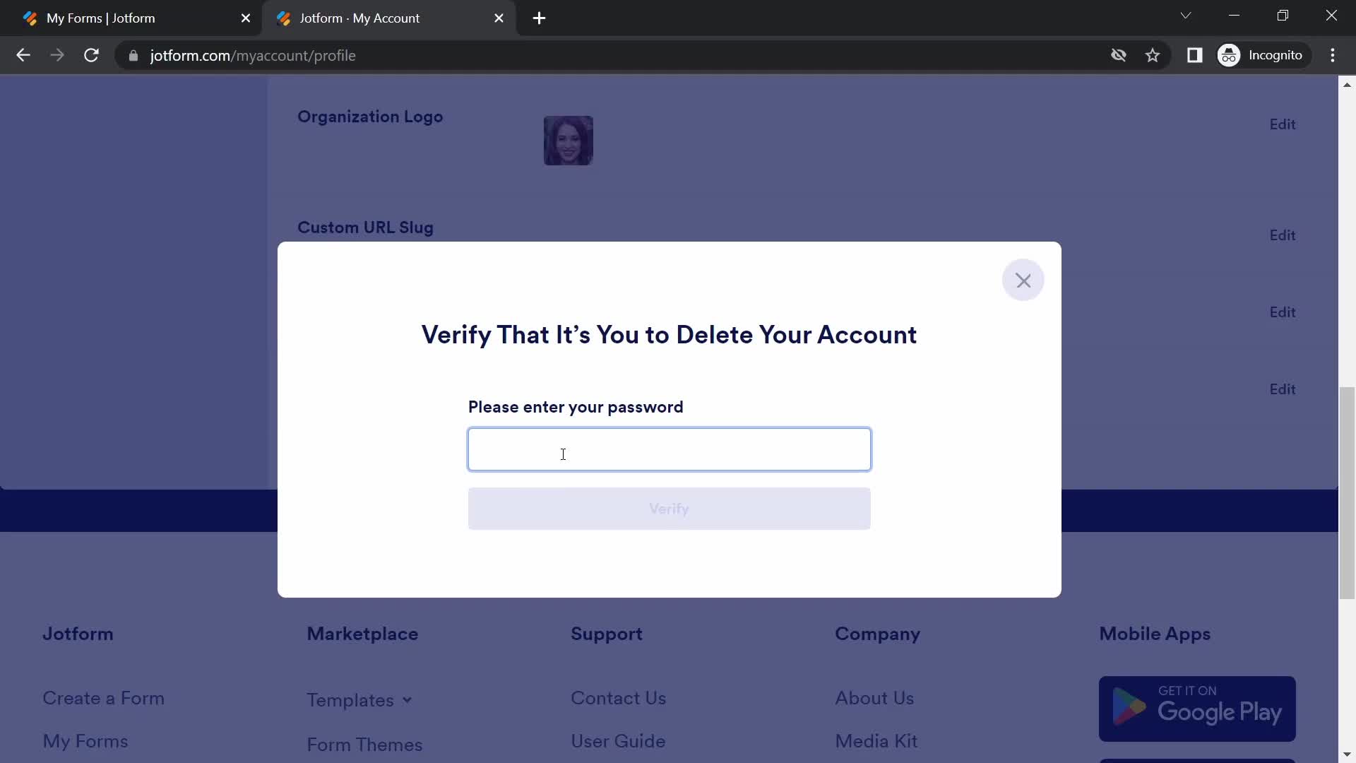 Deleting your account on Jotform video thumbnail